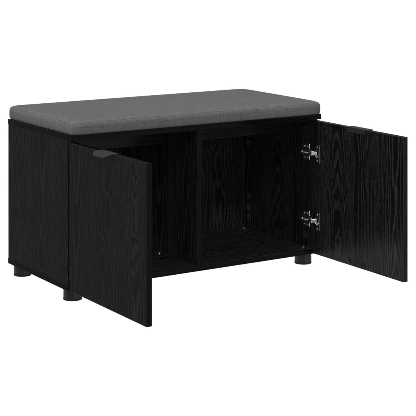 Gangbenk Svart Eik 80 x 38 x 46 cm Konstruert treverk og stoff