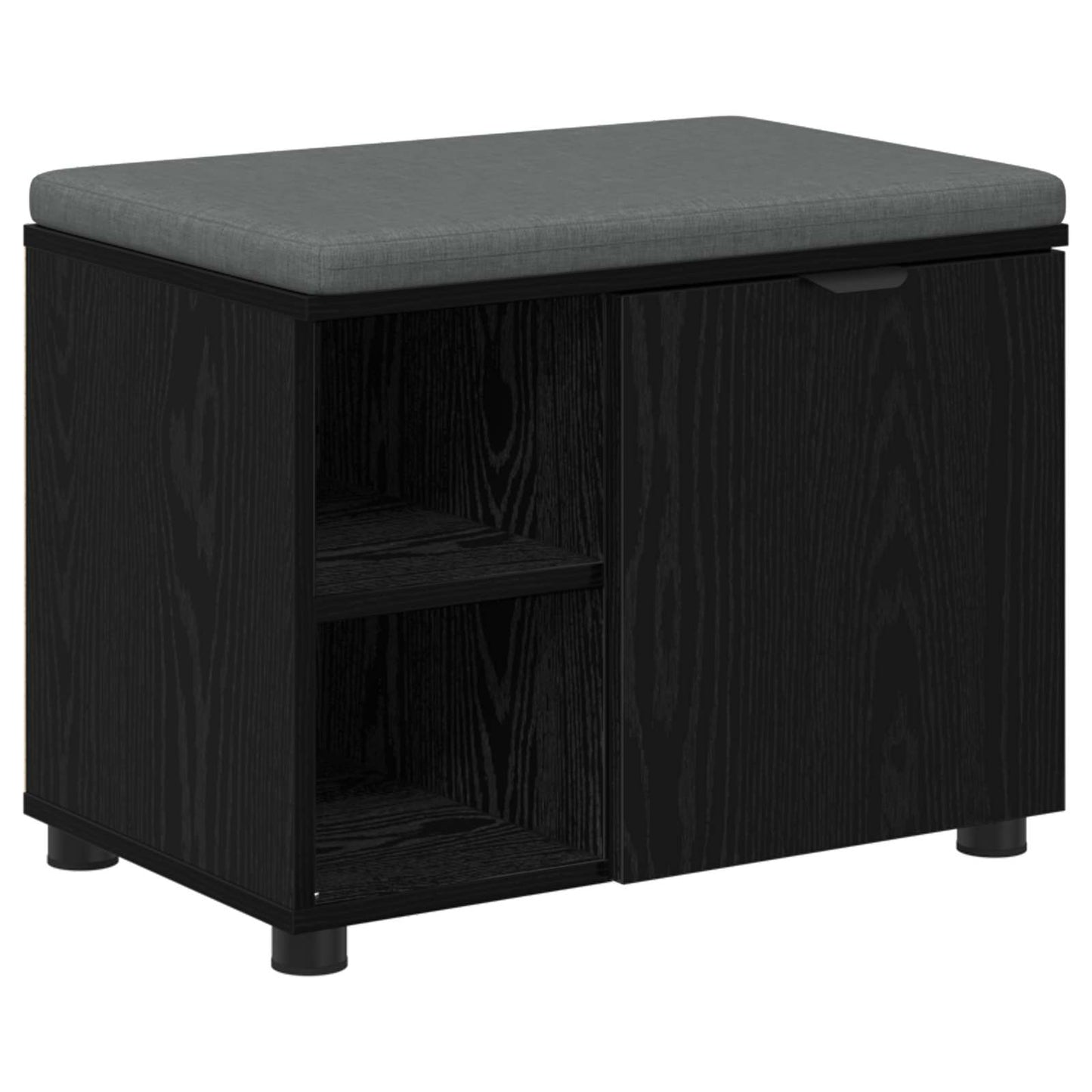 Gangbenk Svart Eik 60 x 38 x 46 cm Konstruert treverk og stoff