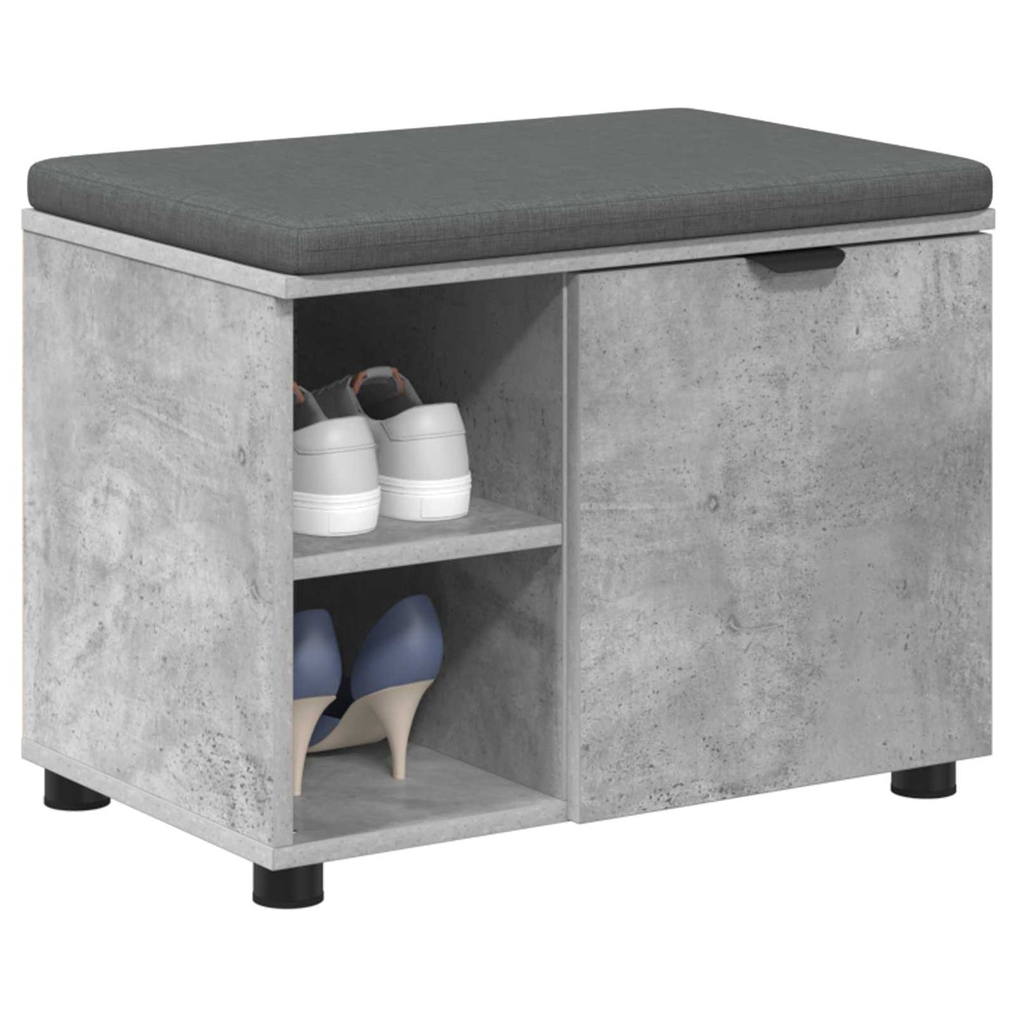 Gangbenk BetongGrå 60 x 38 x 46 cm Konstruert treverk og stoff