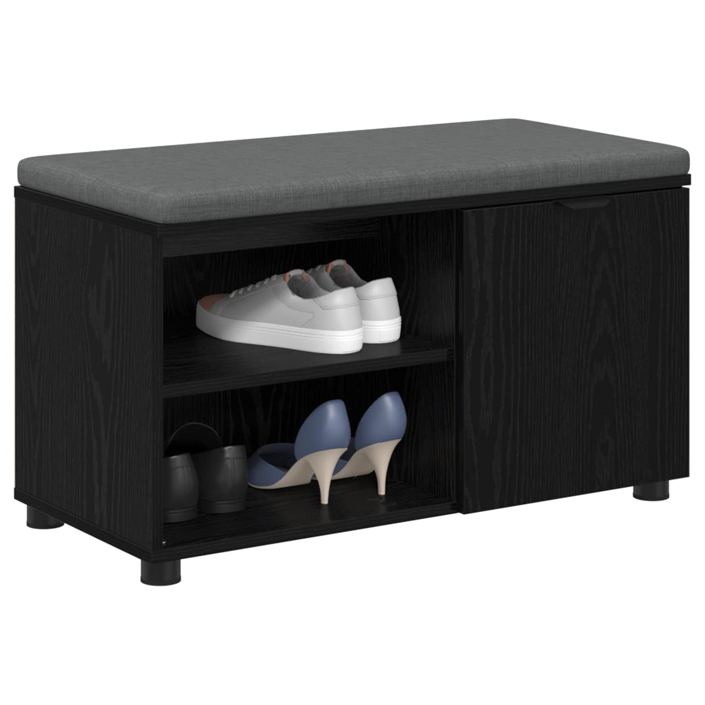 Gangbenk Svart Eik 80 x 38 x 46 cm Konstruert treverk og stoff