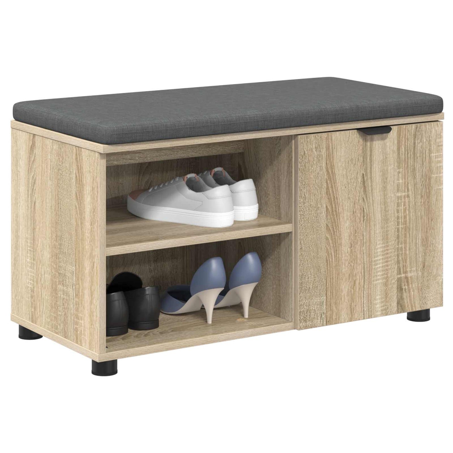Gangbenk Sonoma eik 80 x 38 x 46 cm Konstruert treverk og stoff
