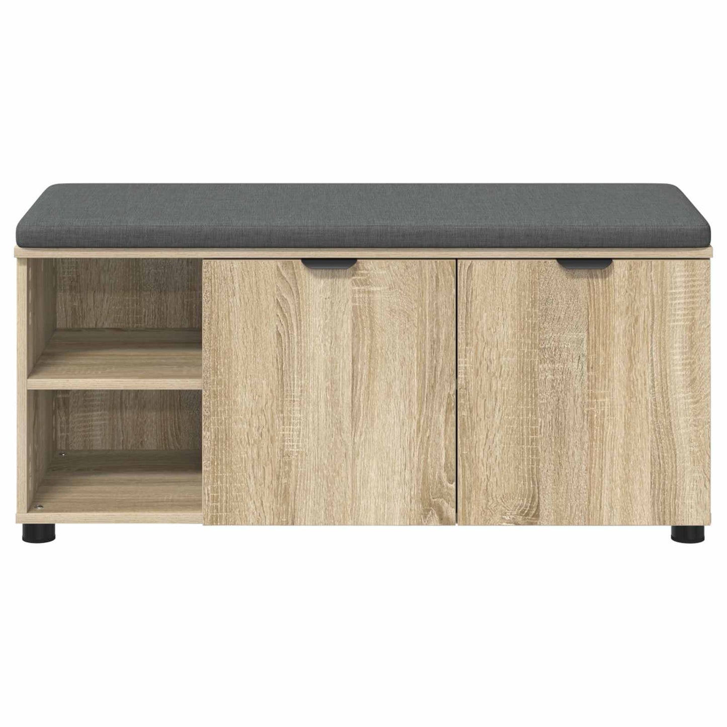Gangbenk med pute med hylle med dør Sonoma eik 100 x 38 x 46 cm