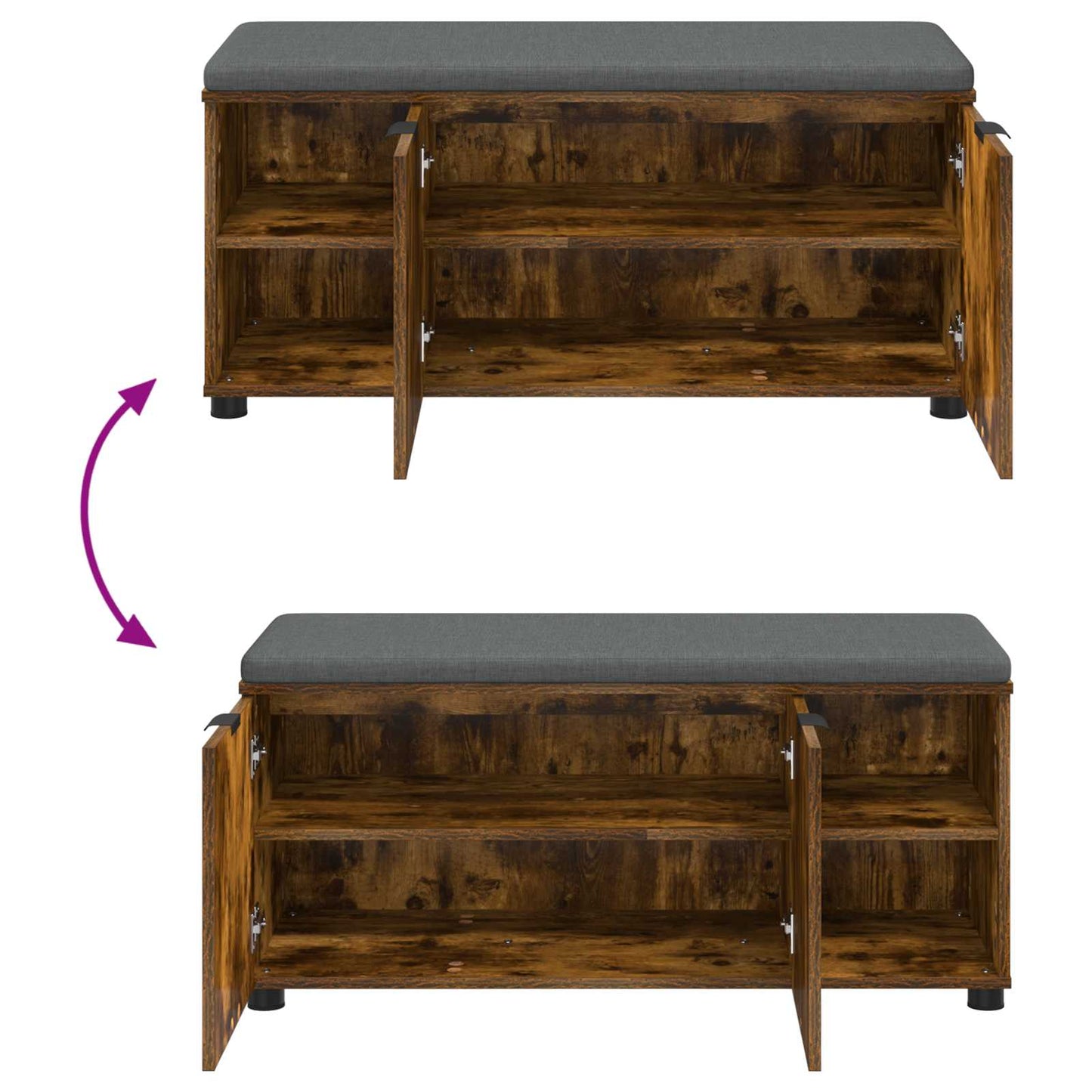 Gangbenk Røkt Eik 100 x 38 x 46 cm Konstruert treverk og stoff
