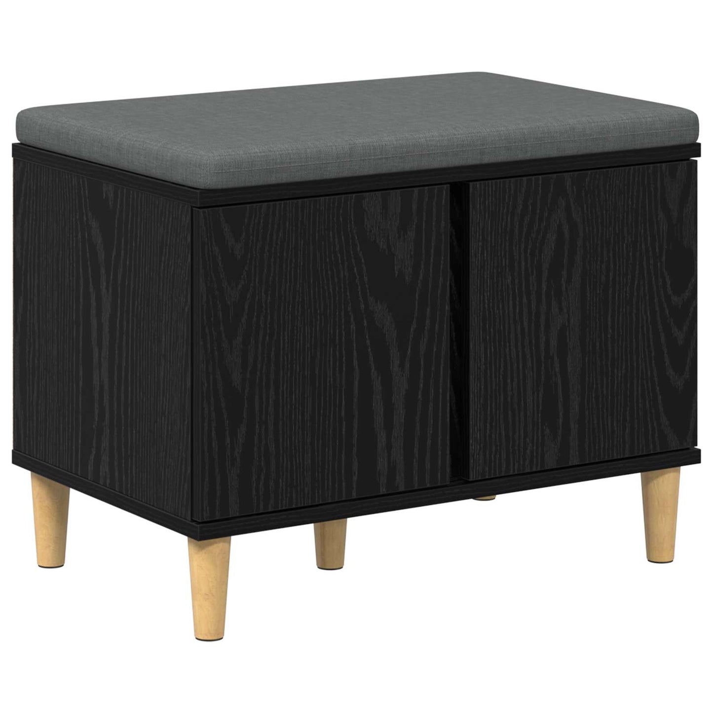 Gangbenk Svart Eik 60 x 38 x 46 cm Konstruert treverk og stoff