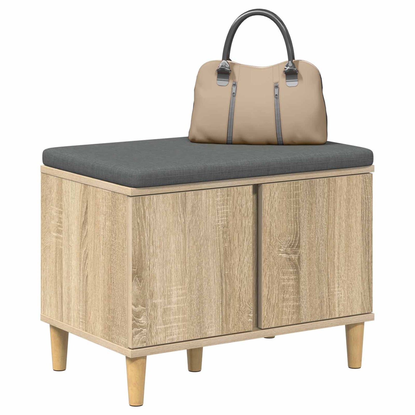 Gangbenk Sonoma eik 60 x 38 x 46 cm Konstruert treverk og stoff