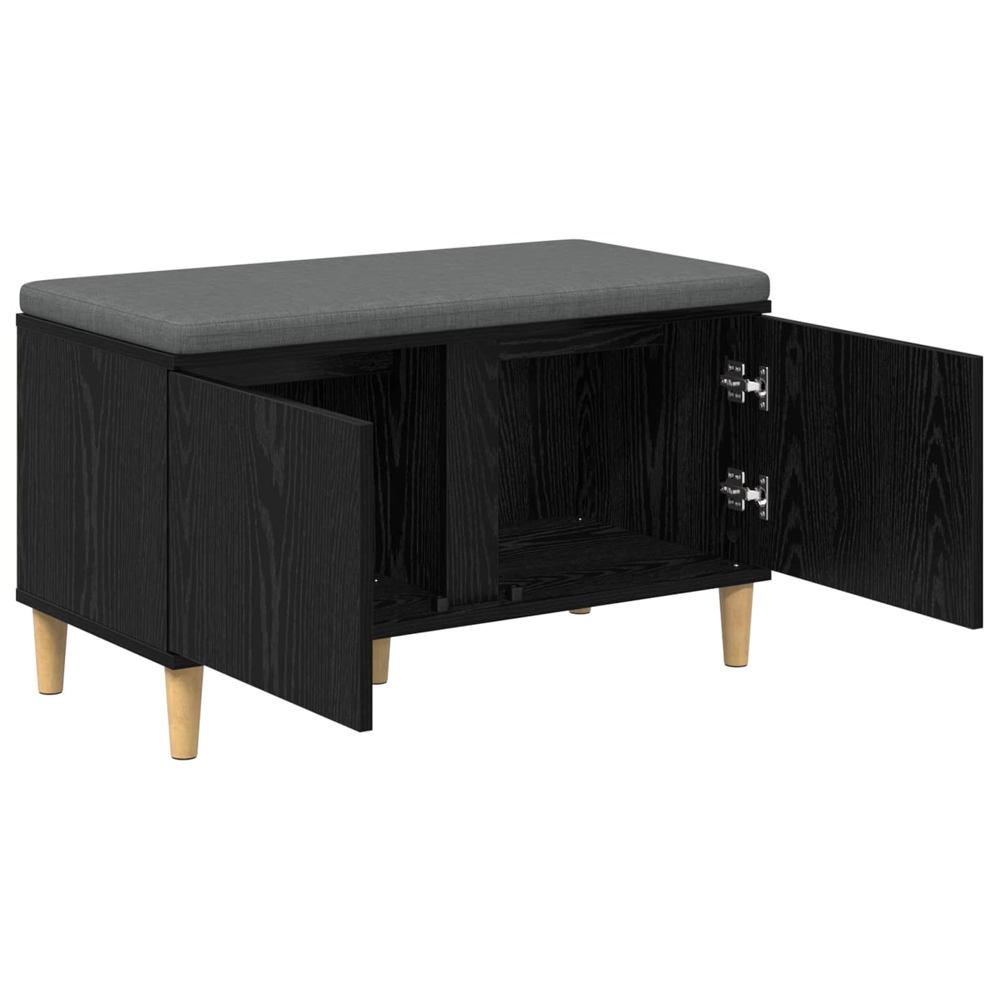 Gangbenk Svart Eik 80 x 38 x 46 cm Konstruert treverk og stoff