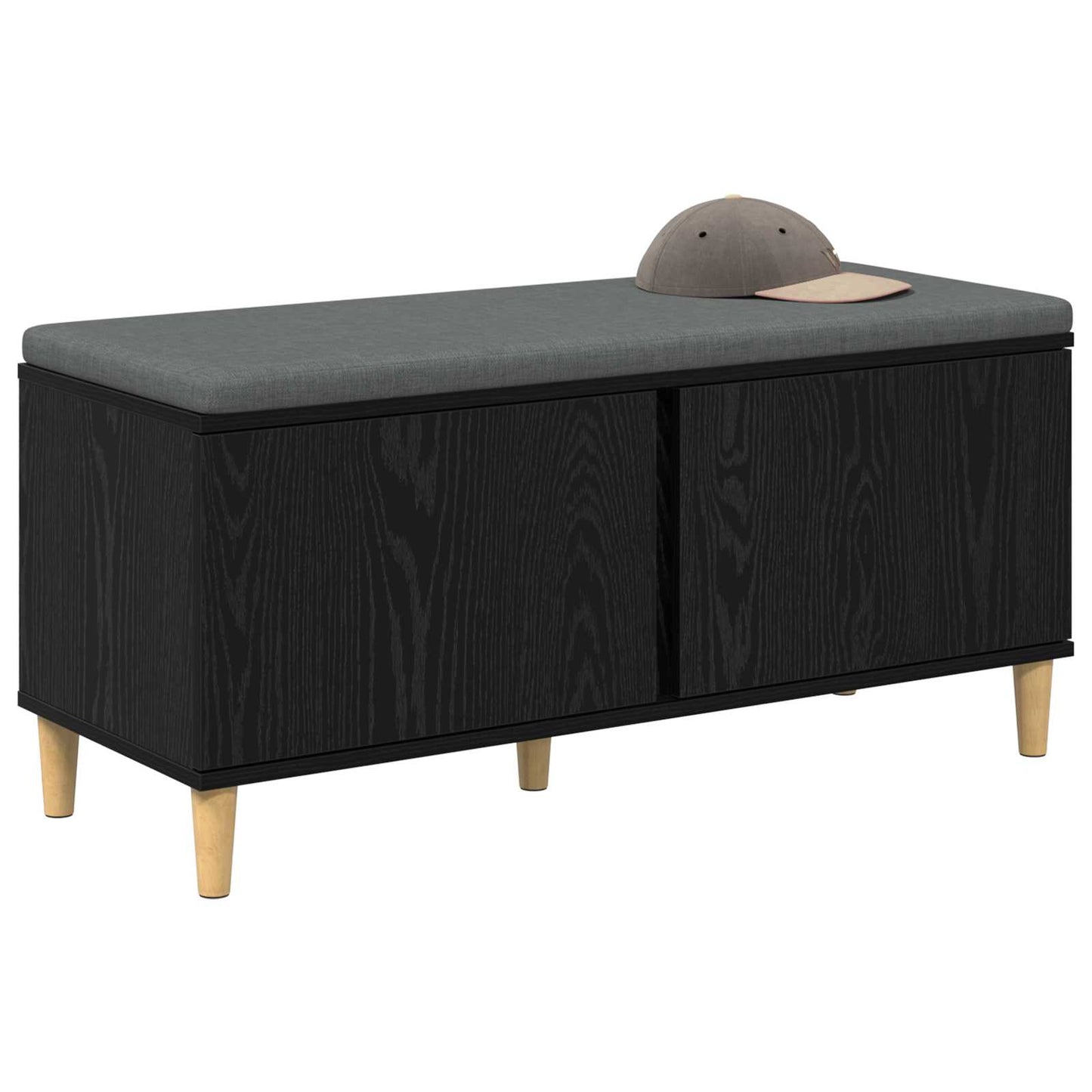 Gangbenk Svart Eik 100 x 38 x 46 cm Konstruert treverk og stoff