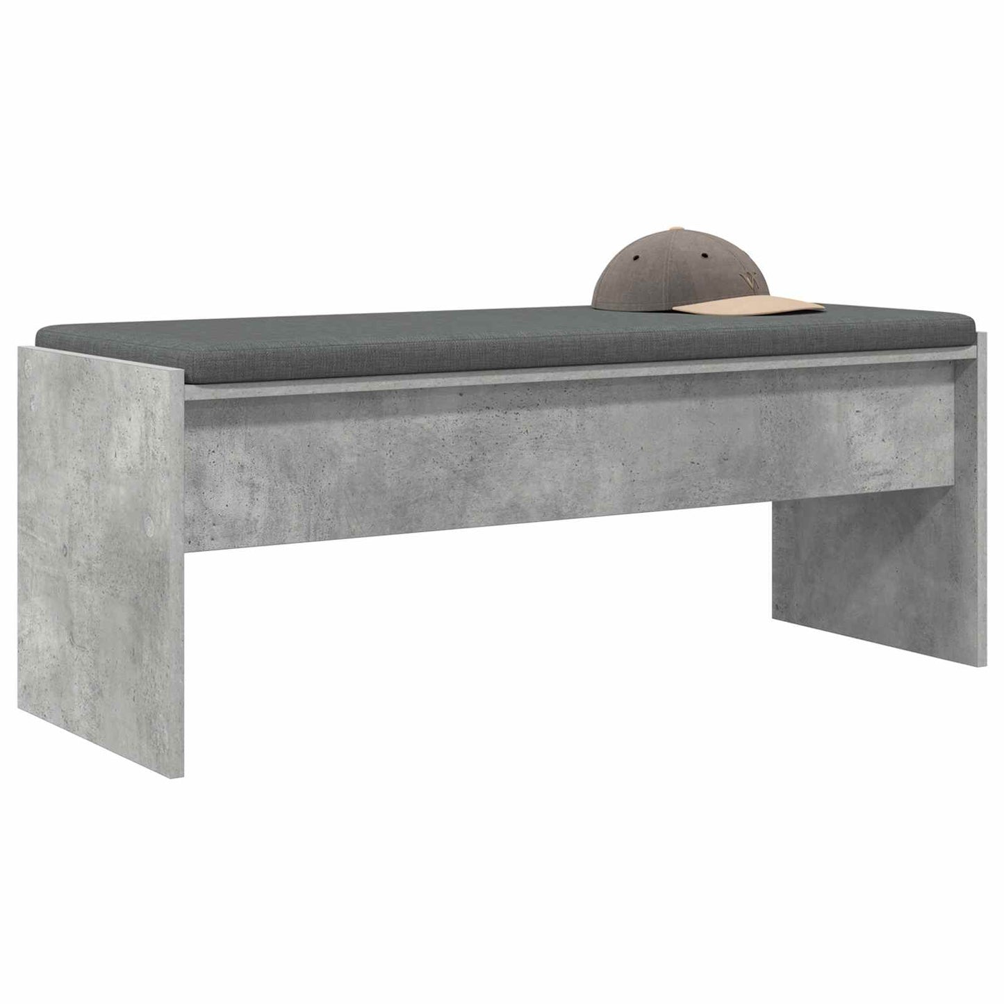 Gangbenk med pute Betonggrå 103 x 38 x 40 cm