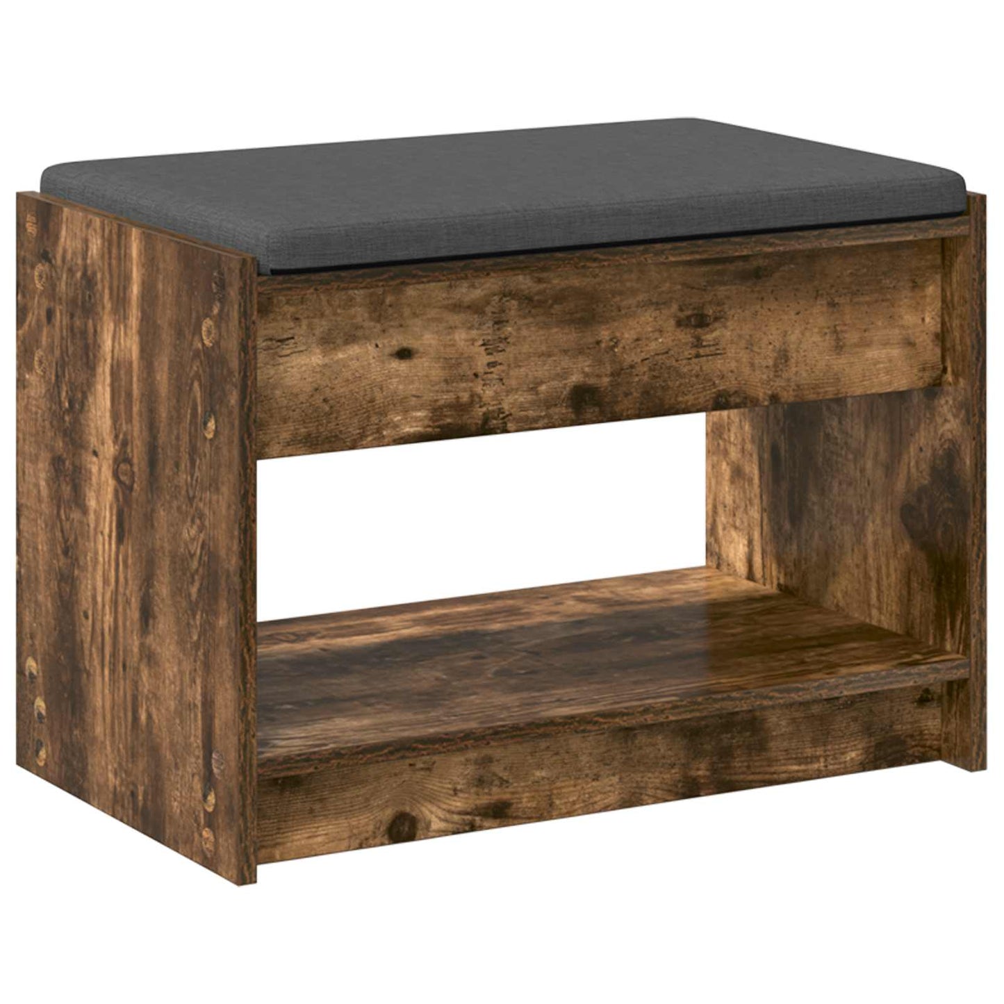 Gangbenk Røkt Eik 63 x 38 x 45 cm Konstruert treverk og stoff vidaXL