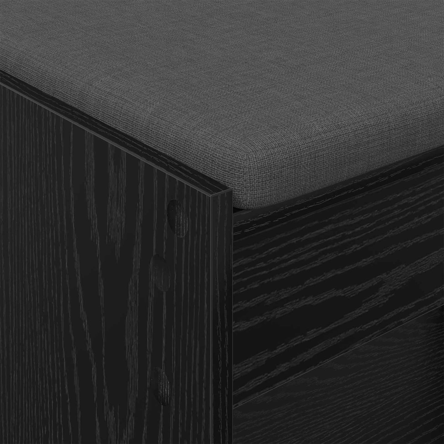 Gangbenk Svart Eik 83 x 38 x 45 cm Konstruert treverk og stoff vidaXL