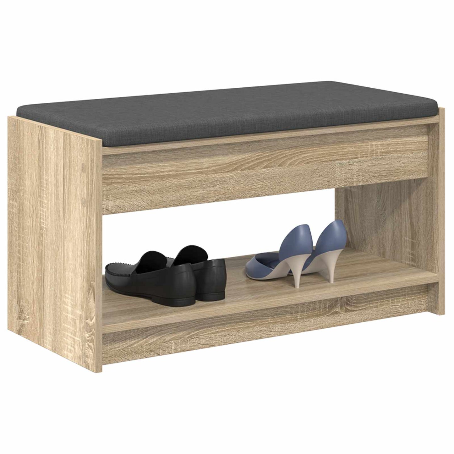 Gangbenk Sonoma eik 83 x 38 x 45 cm Konstruert treverk og stoff vidaXL