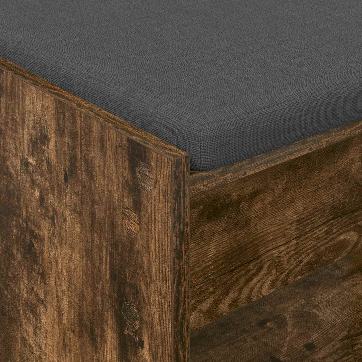 Gangbenk Røkt Eik 83 x 38 x 45 cm Konstruert treverk og stoff vidaXL