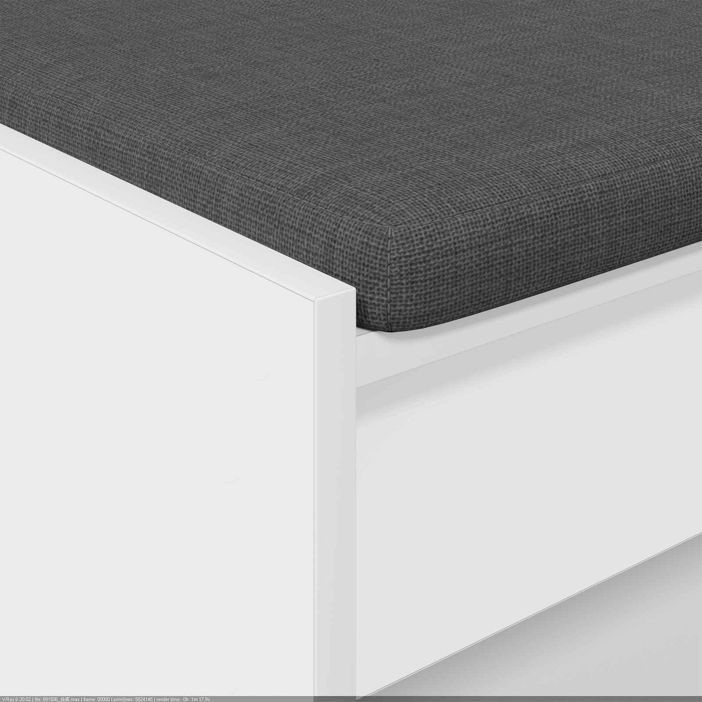 Gangbenk Hvit 103 x 38 x 45 cm Konstruert treverk og stoff
