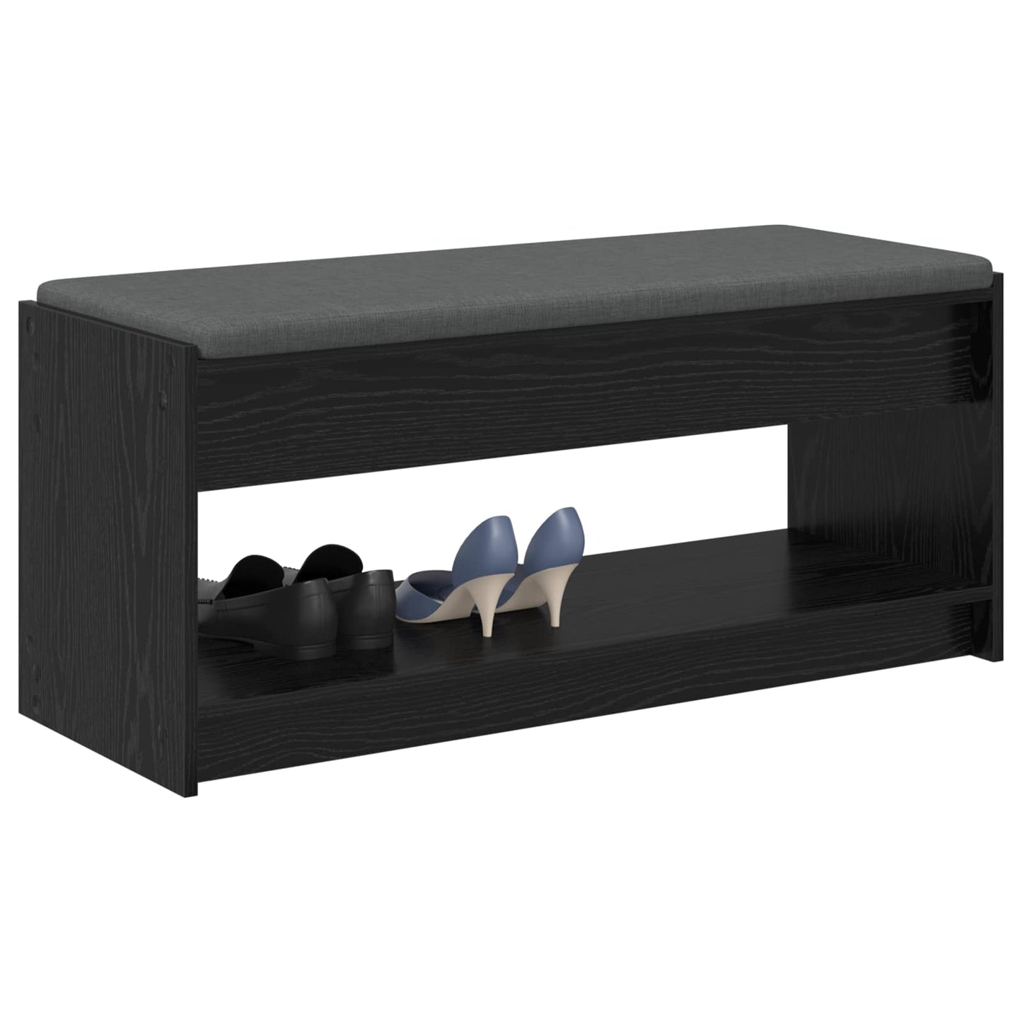 Gangbenk Svart Eik 103 x 38 x 45 cm Konstruert treverk og stoff