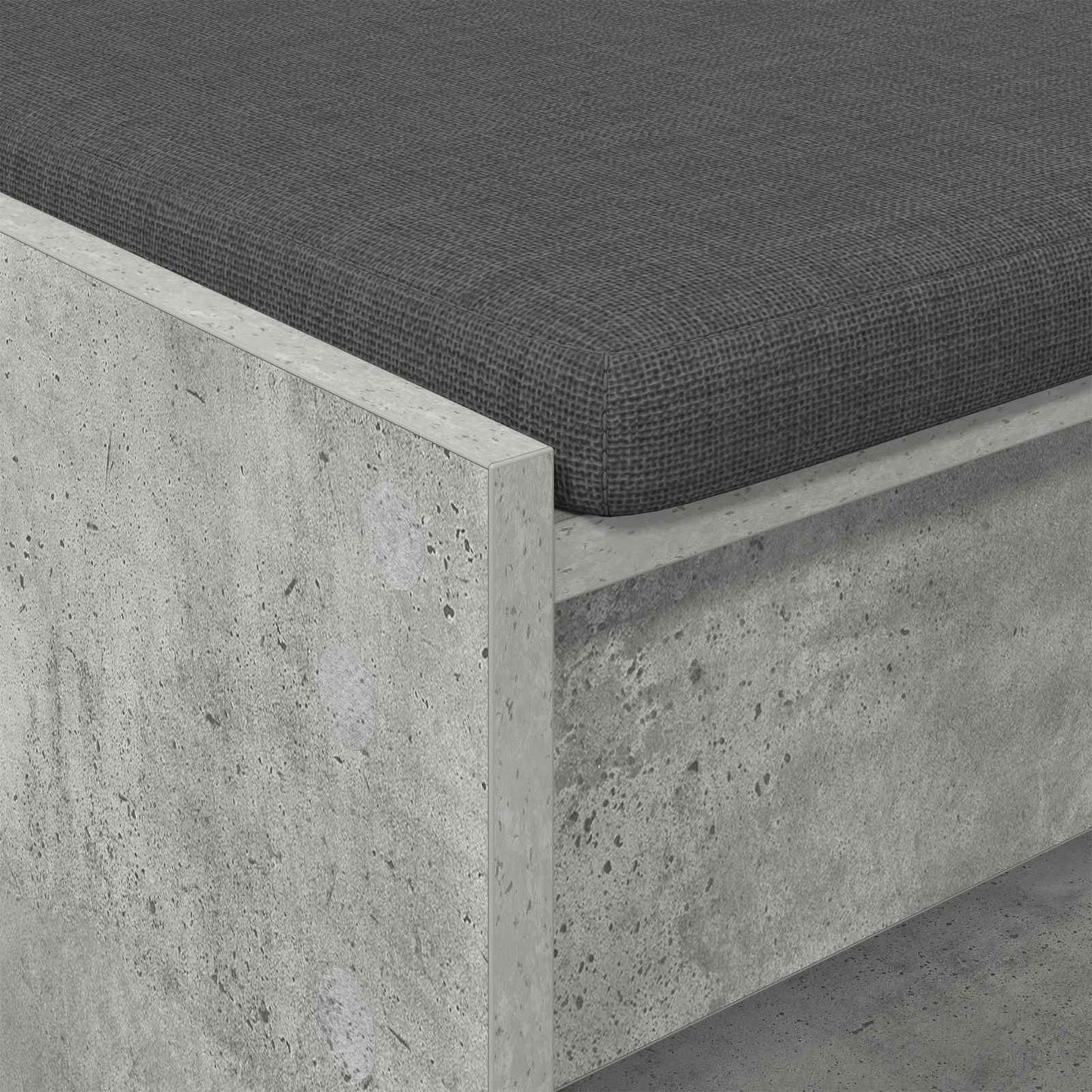 Gangbenk BetongGrå 103 x 38 x 45 cm Konstruert treverk og stoff