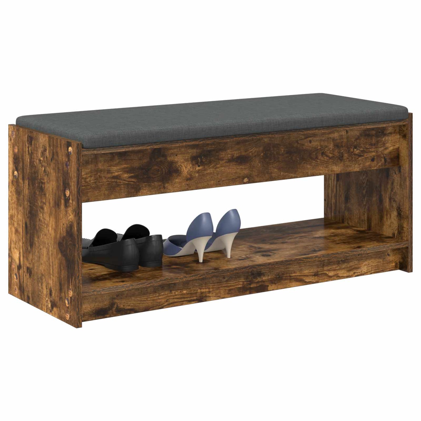 Gangbenk Røkt Eik 103 x 38 x 45 cm Konstruert treverk og stoff