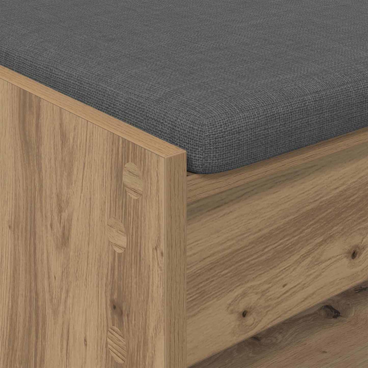 Gangbenk med pute med hylle Artisan Eik 103 x 38 x 45 cm