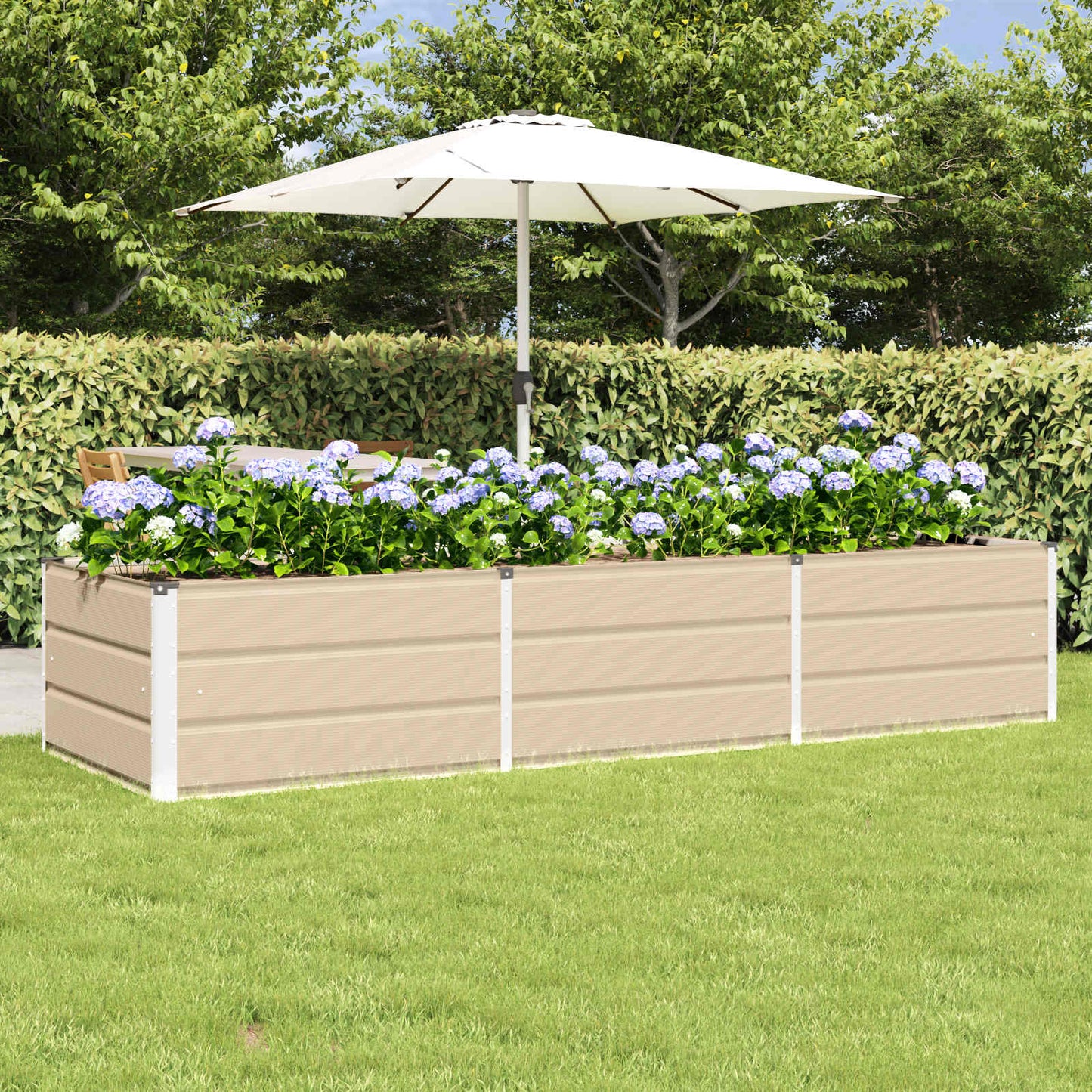 Plantekassed Elfenben 240 x 80 x 45 cm Stål