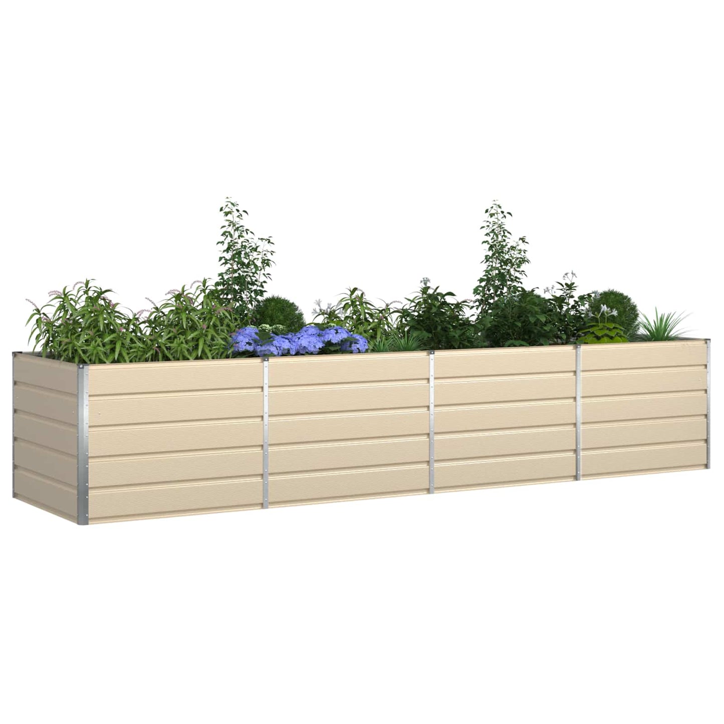 Plantekassed Elfenben 385 x 100 x 75 cm Galvanisert Stål