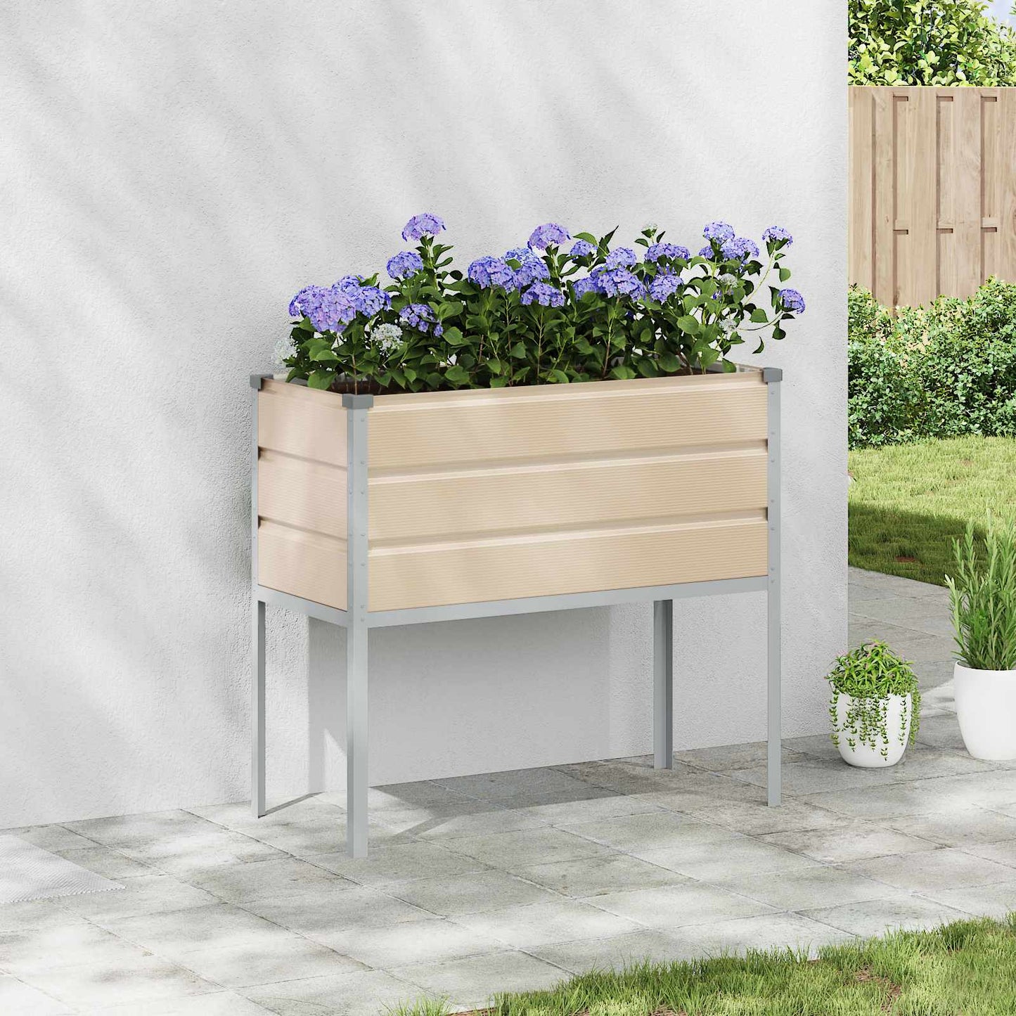 Plantekassed Elfenben 100 x 45 x 90 cm Galvanisert Stål