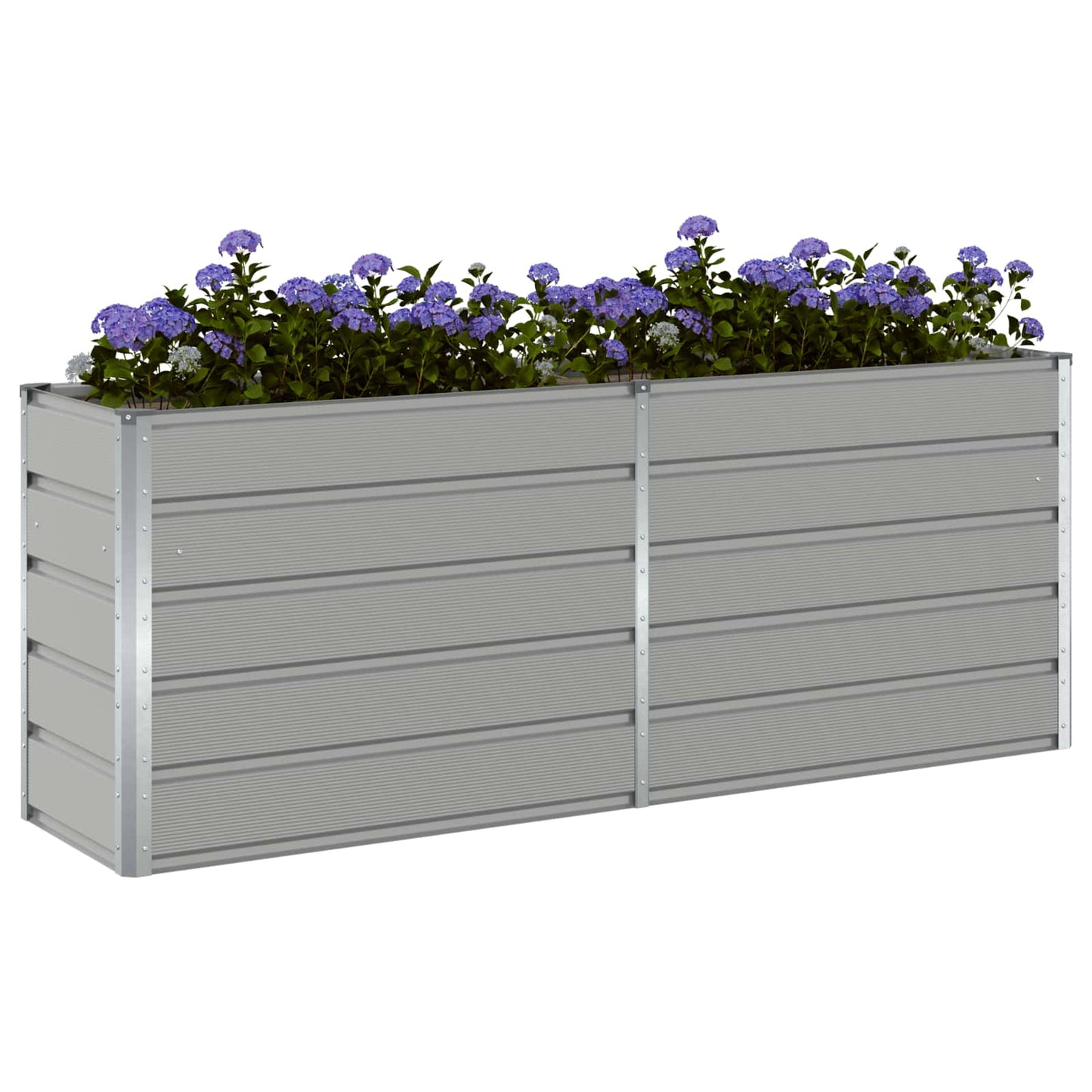 Plantekassed Lysegrå 195 x 50 x 75 cm Galvanisert Stål