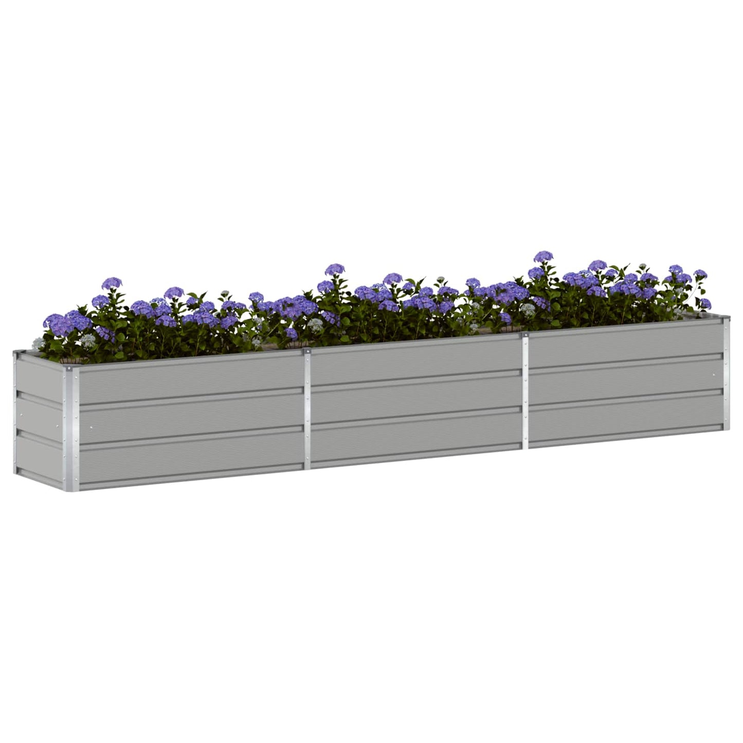 Plantekassed Lysegrå 290 x 50 x 45 cm Galvanisert Stål