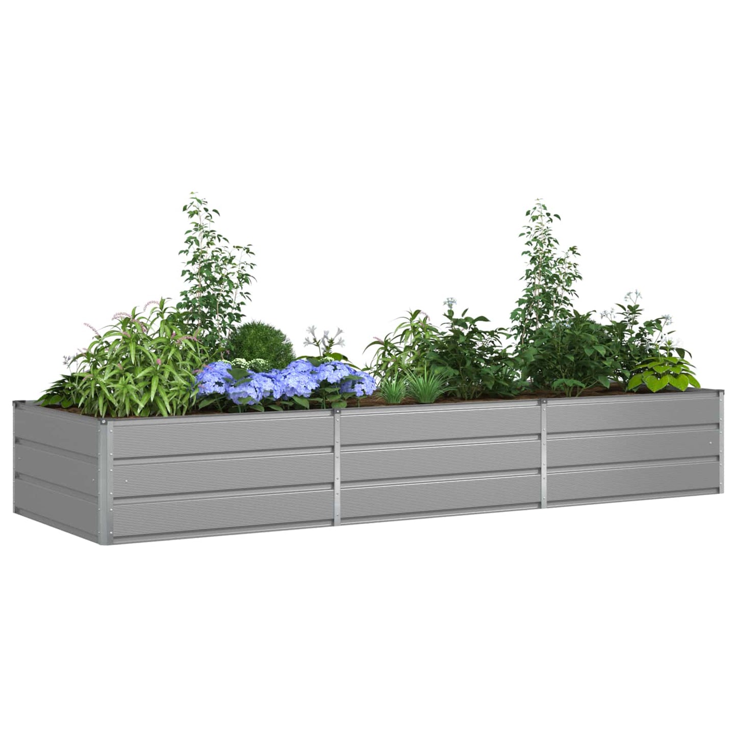 Plantekassed Lysegrå 290 x 100 x 45 cm Galvanisert Stål