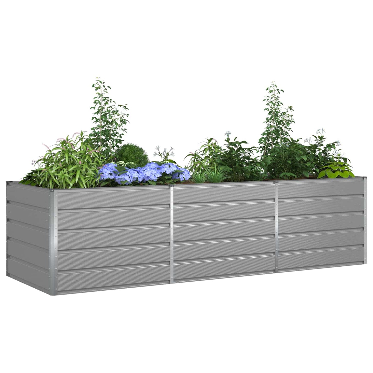 Plantekassed Lysegrå 290 x 100 x 75 cm Galvanisert Stål