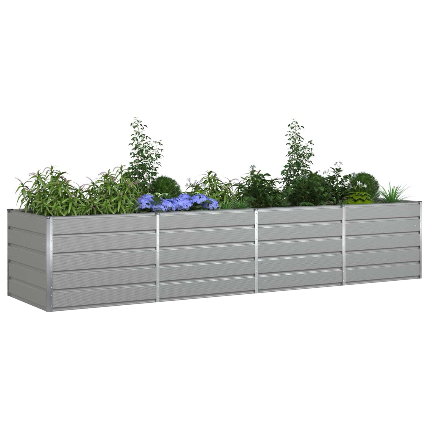 Plantekassed Lysegrå 385 x 100 x 75 cm Galvanisert Stål