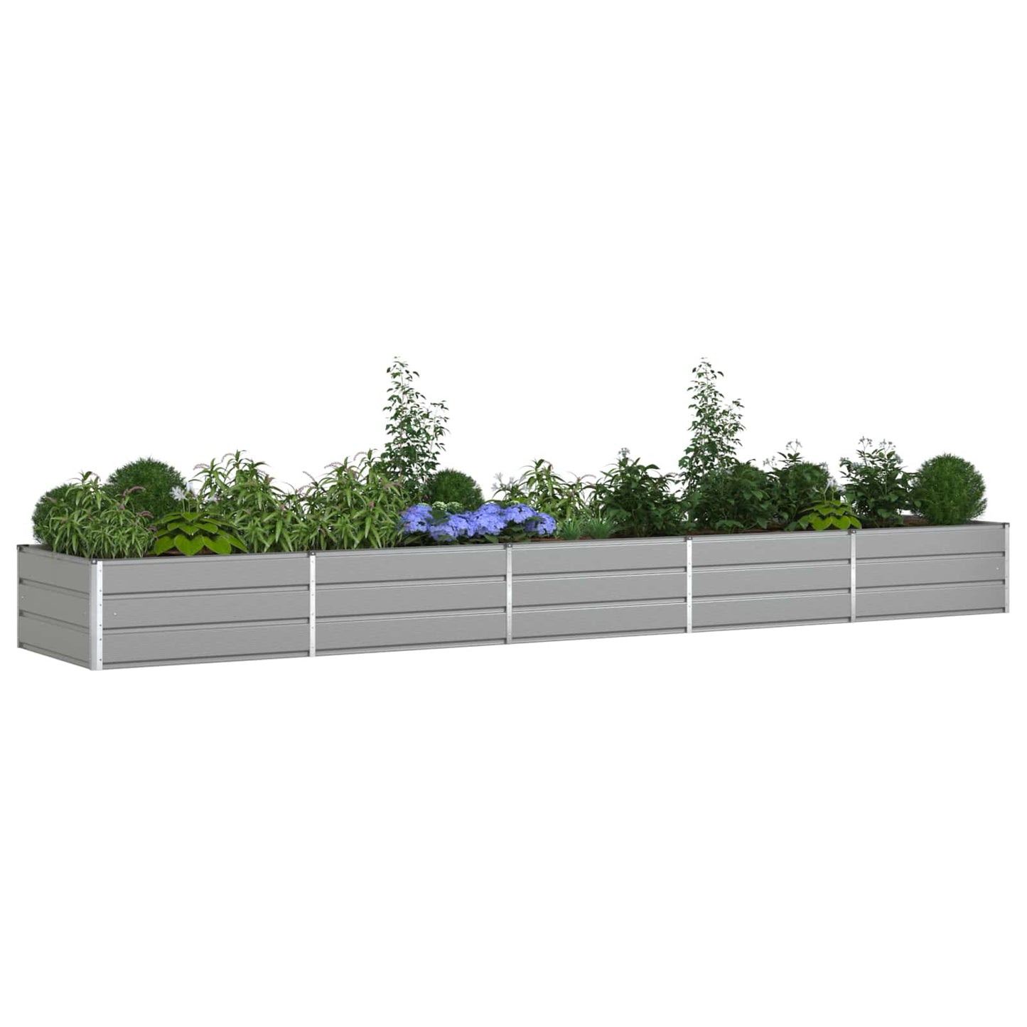 Plantekassed Lysegrå 480 x 100 x 45 cm Galvanisert Stål