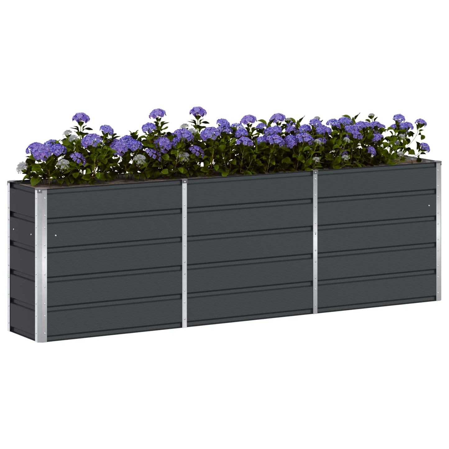 Plantekassed Antrasitt 240 x 40 x 75 cm Stål