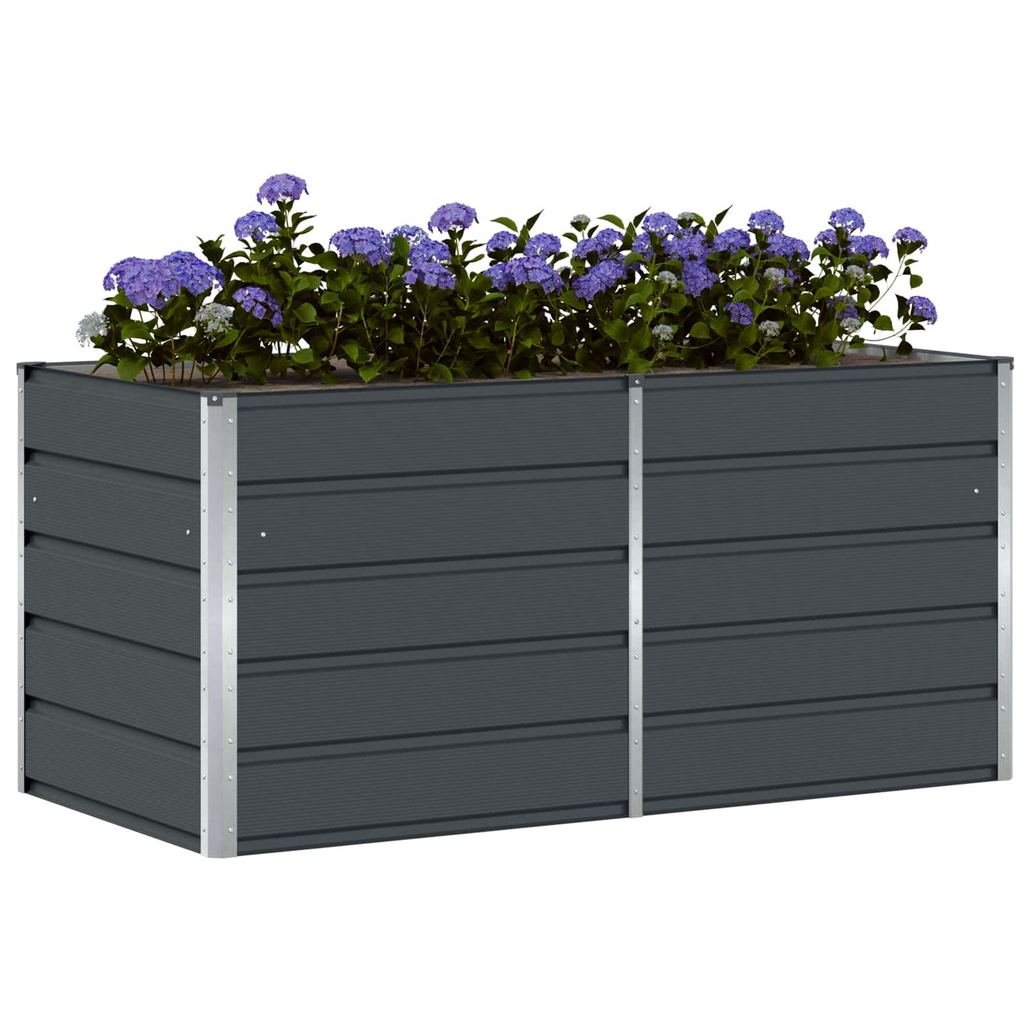 Plantekassed Antrasitt 160 x 80 x 75 cm Stål