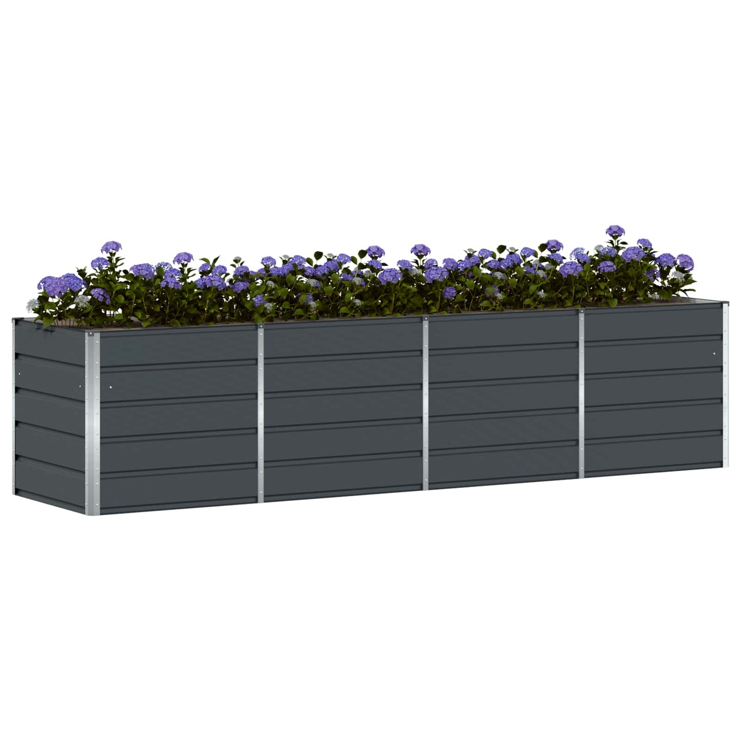 Plantekassed Antrasitt 320 x 80 x 75 cm Stål