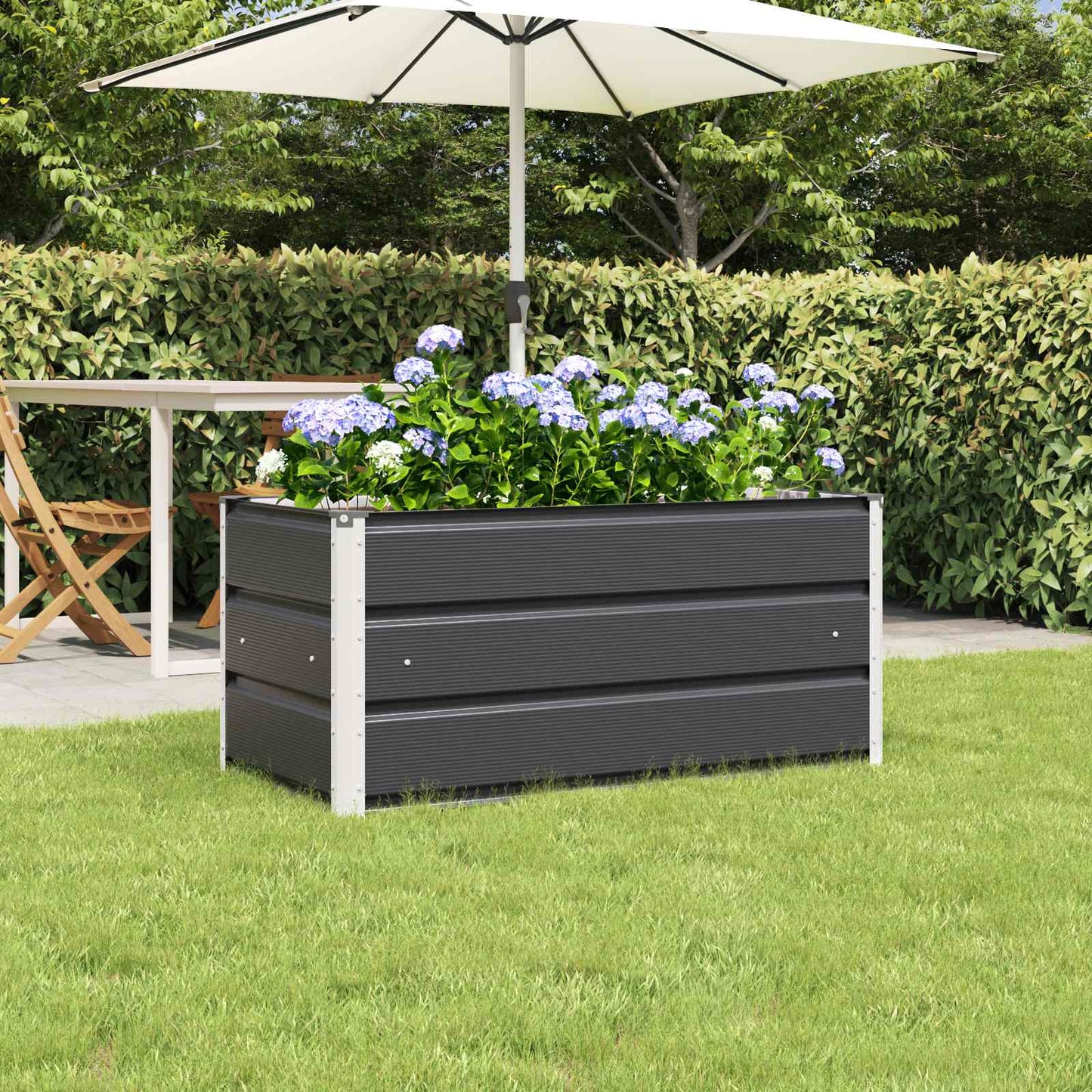 Plantekassed Antrasitt 100 x 50 x 45 cm Galvanisert Stål