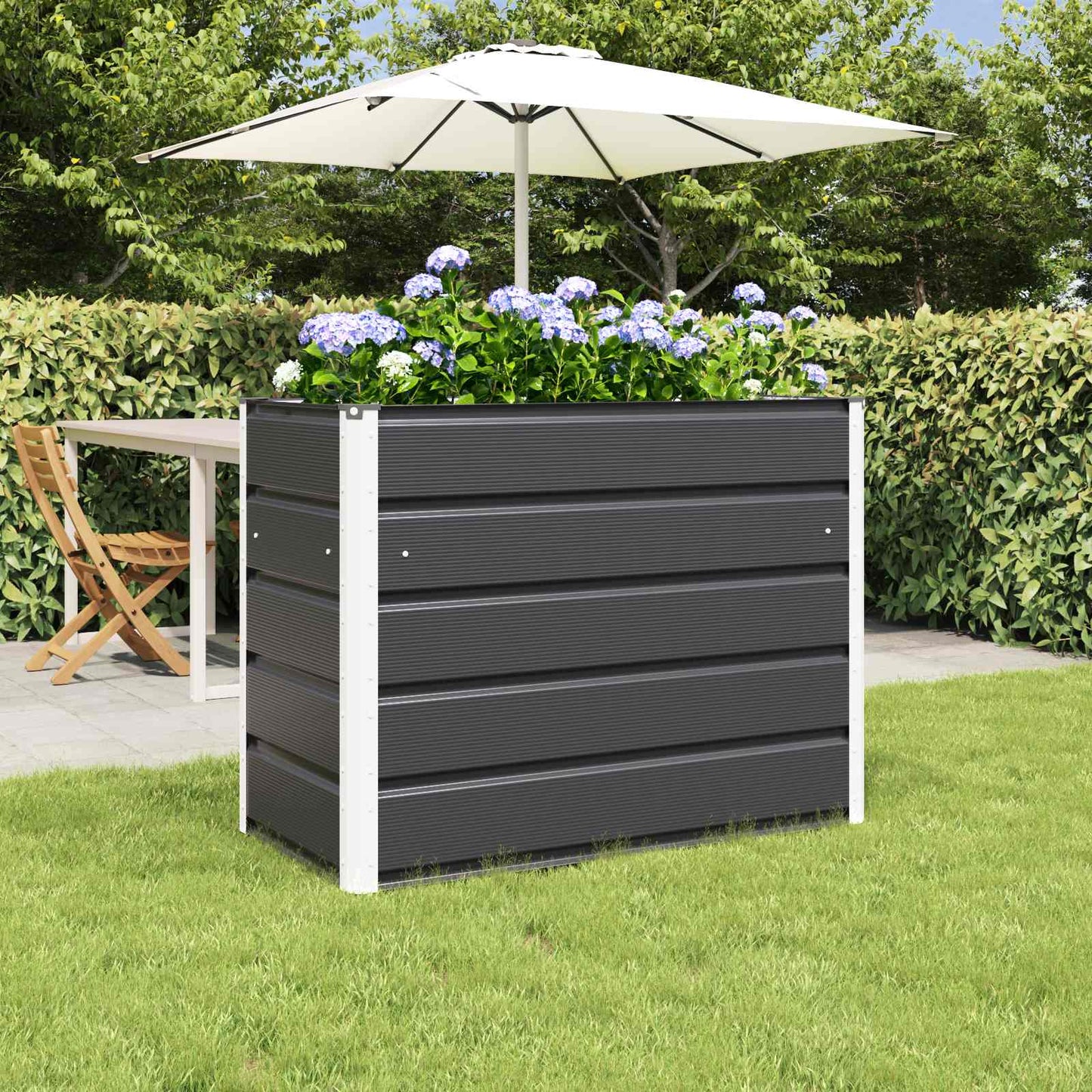 Plantekassed Antrasitt 100 x 50 x 75 cm Galvanisert Stål