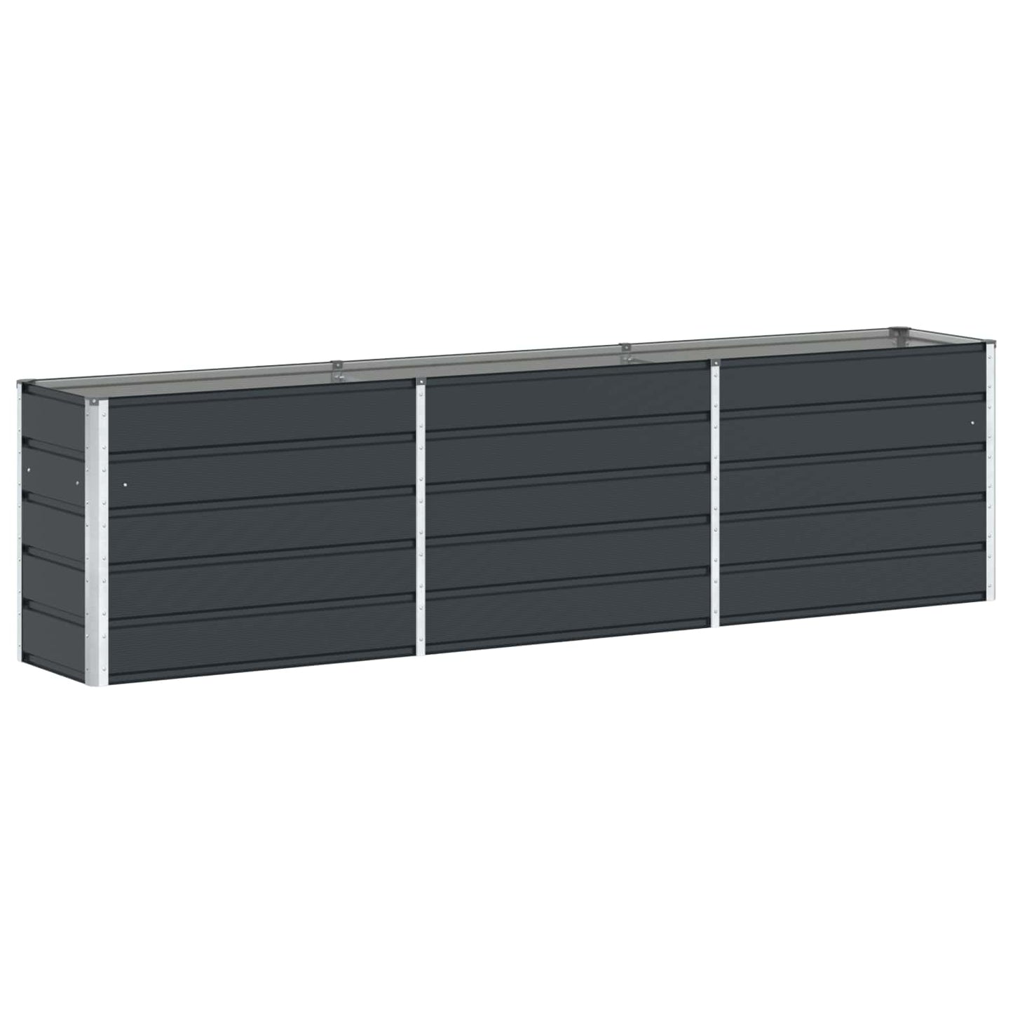 Plantekassed Antrasitt 290 x 50 x 75 cm Galvanisert Stål
