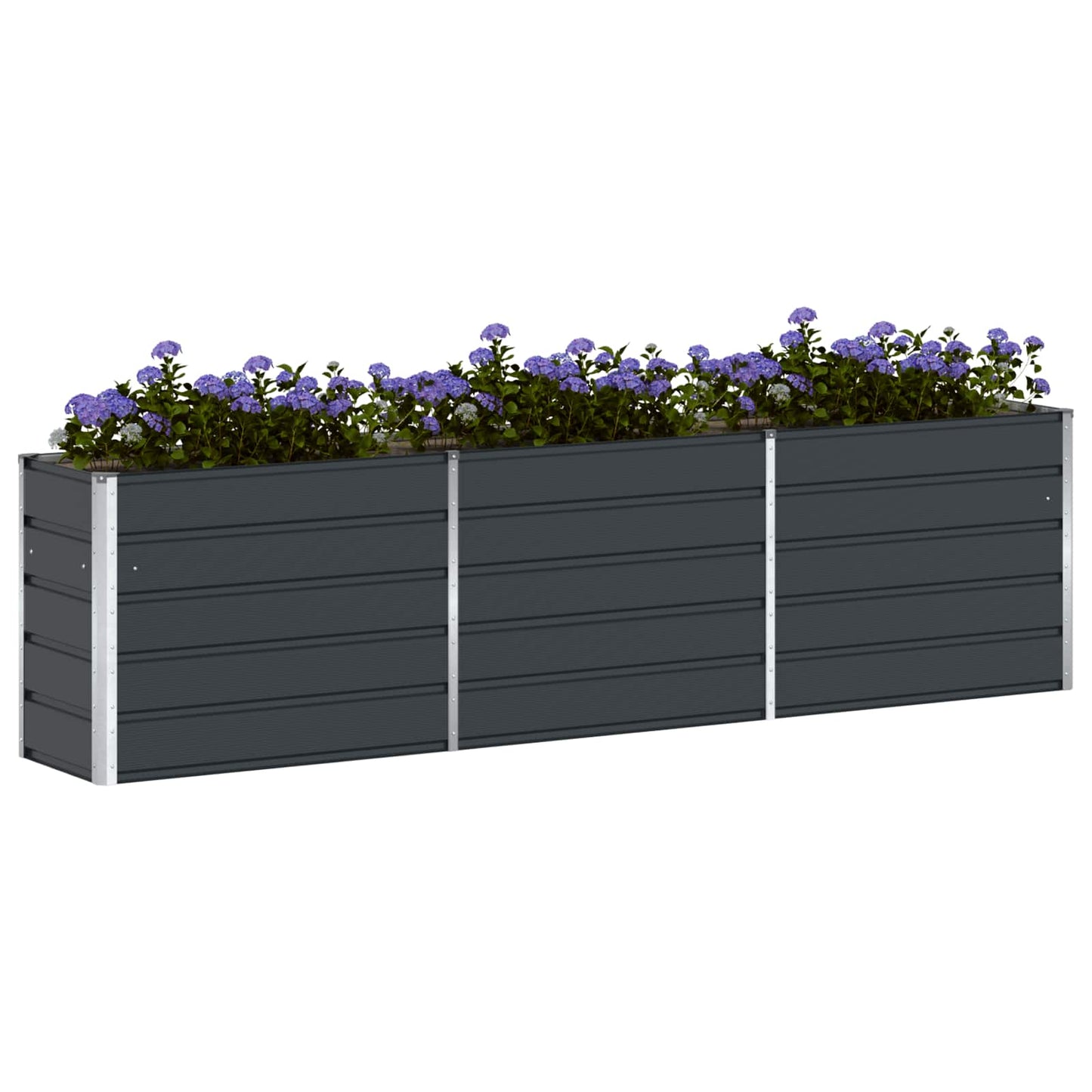 Plantekassed Antrasitt 290 x 50 x 75 cm Galvanisert Stål