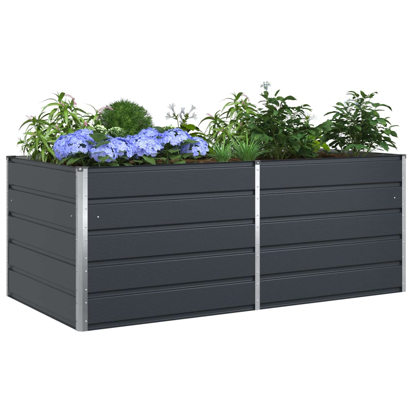 Plantekassed Antrasitt 195 x 100 x 75 cm Galvanisert stål