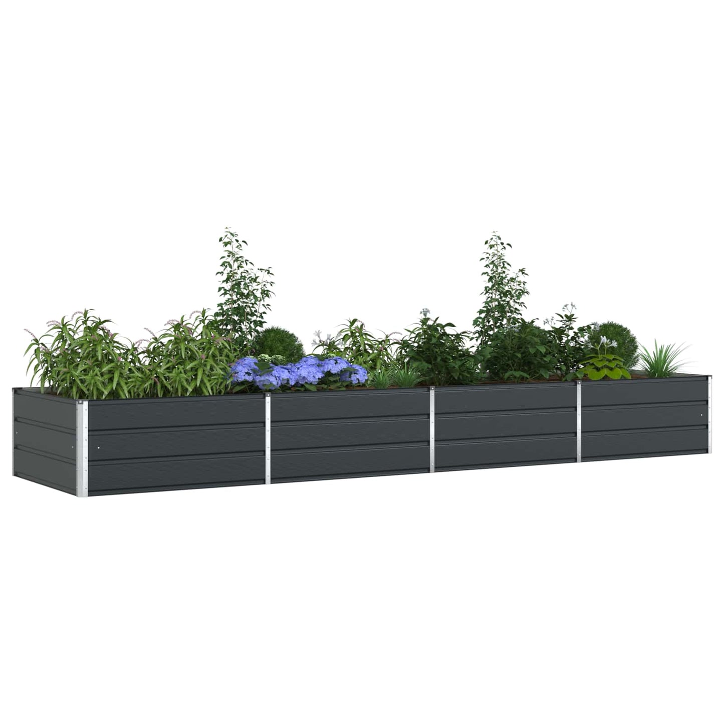 Plantekassed Antrasitt 385 x 100 x 45 cm Galvanisert Stål