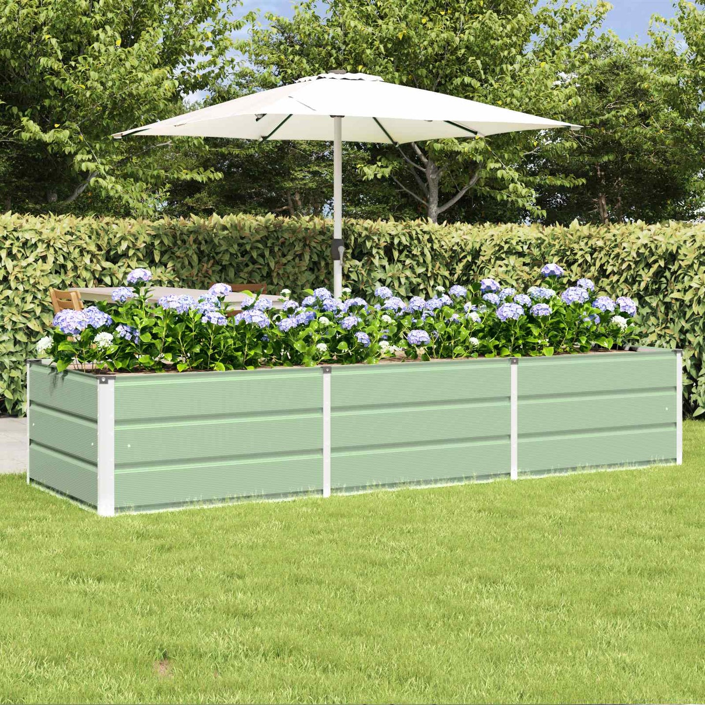 Plantekassed grønn 240 x 80 x 45 cm Stål