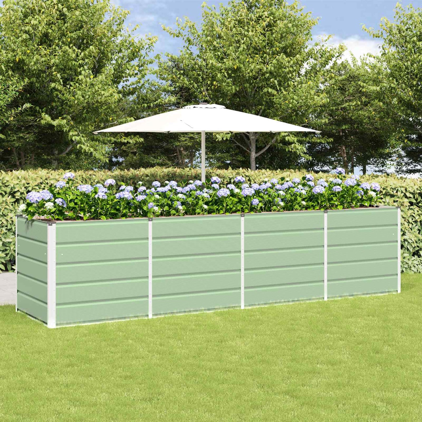 Plantekassed grønn 320 x 80 x 75 cm Stål