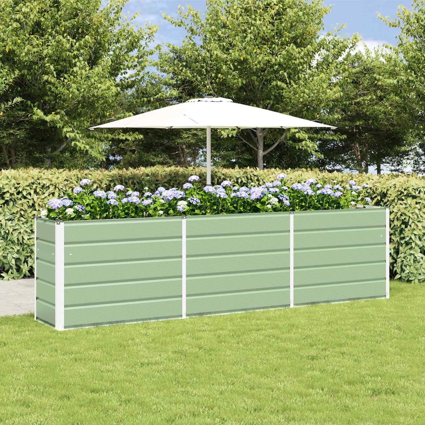 Plantekassed Pastellgrønn 290 x 90 x 77 cm Galvanisert Stål