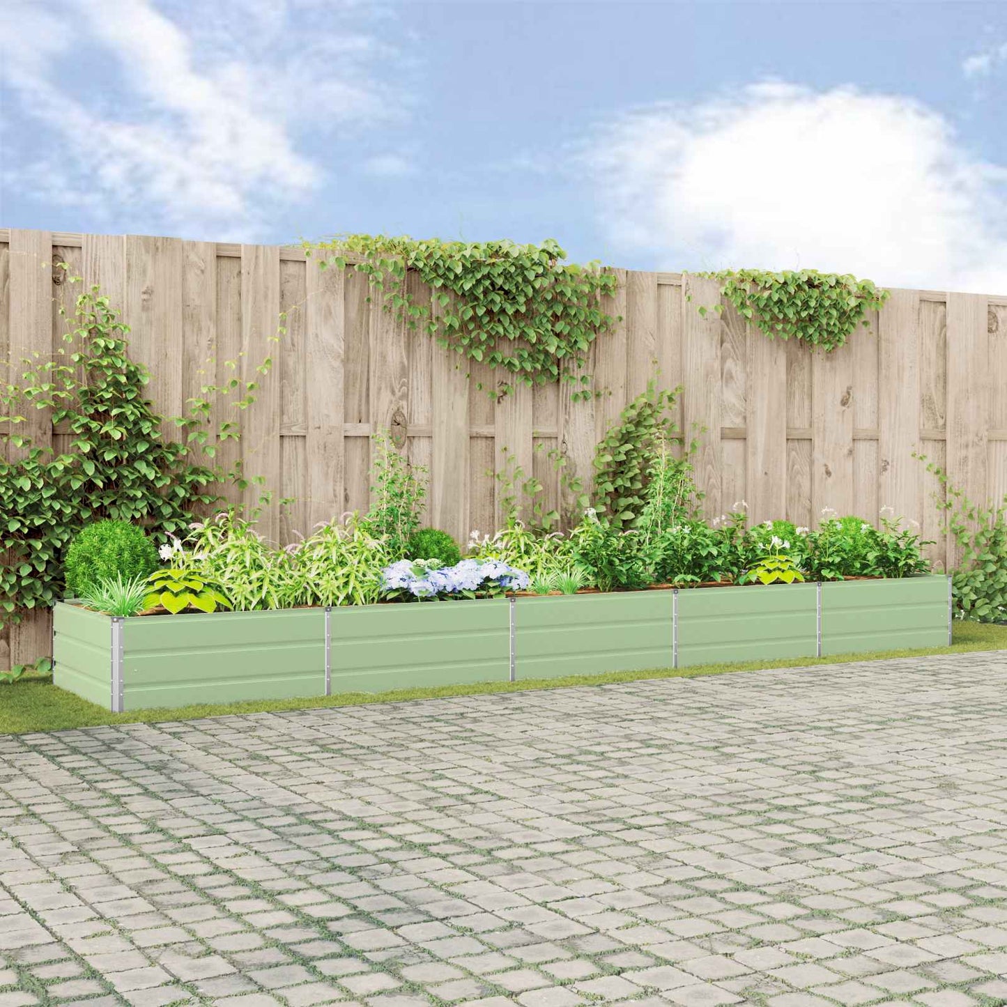 Plantekassed Pastellgrønn 480 x 100 x 45 cm Galvanisert Stål