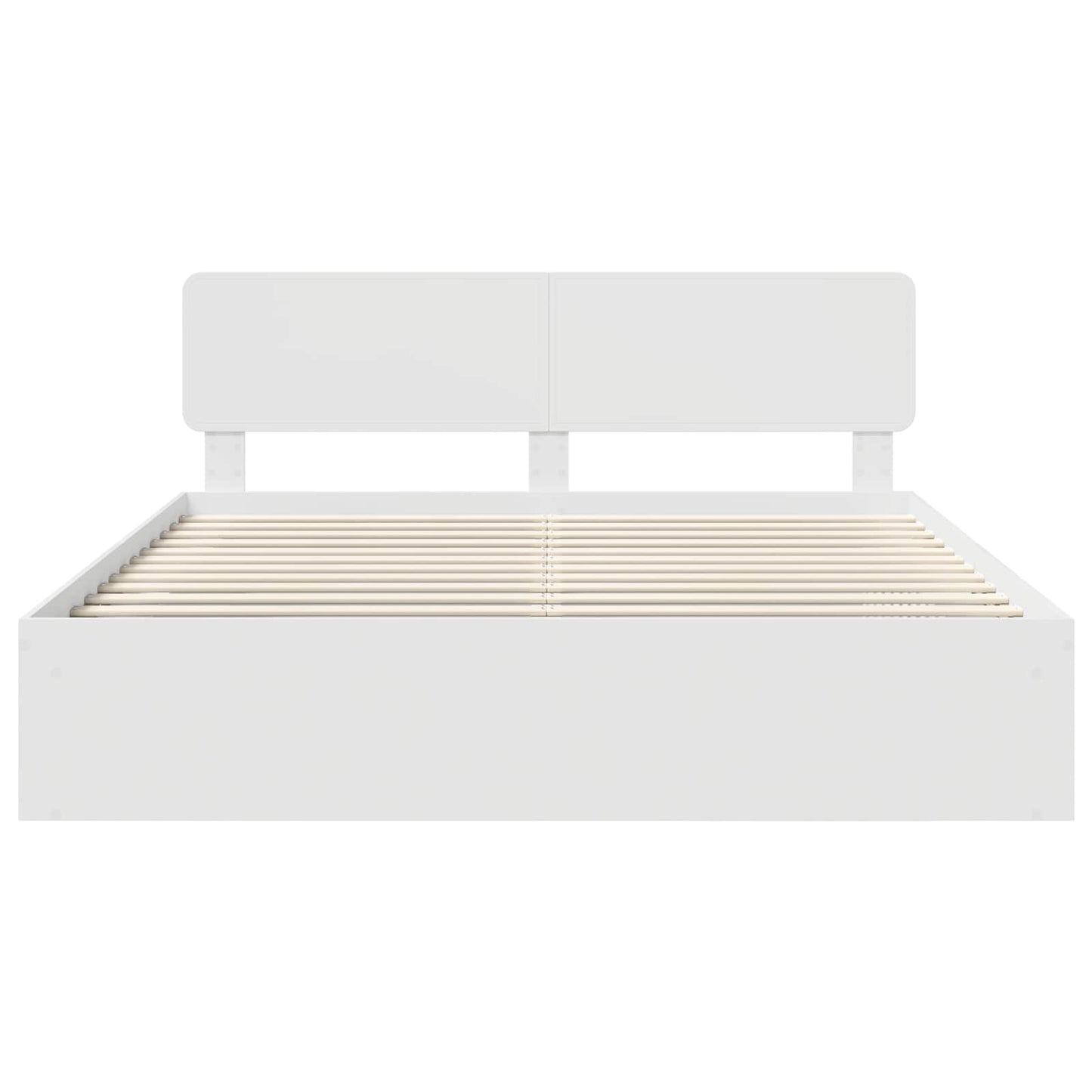 Sengestamme med hodegjerde Hvit 200 x 200 cm Massiv furu