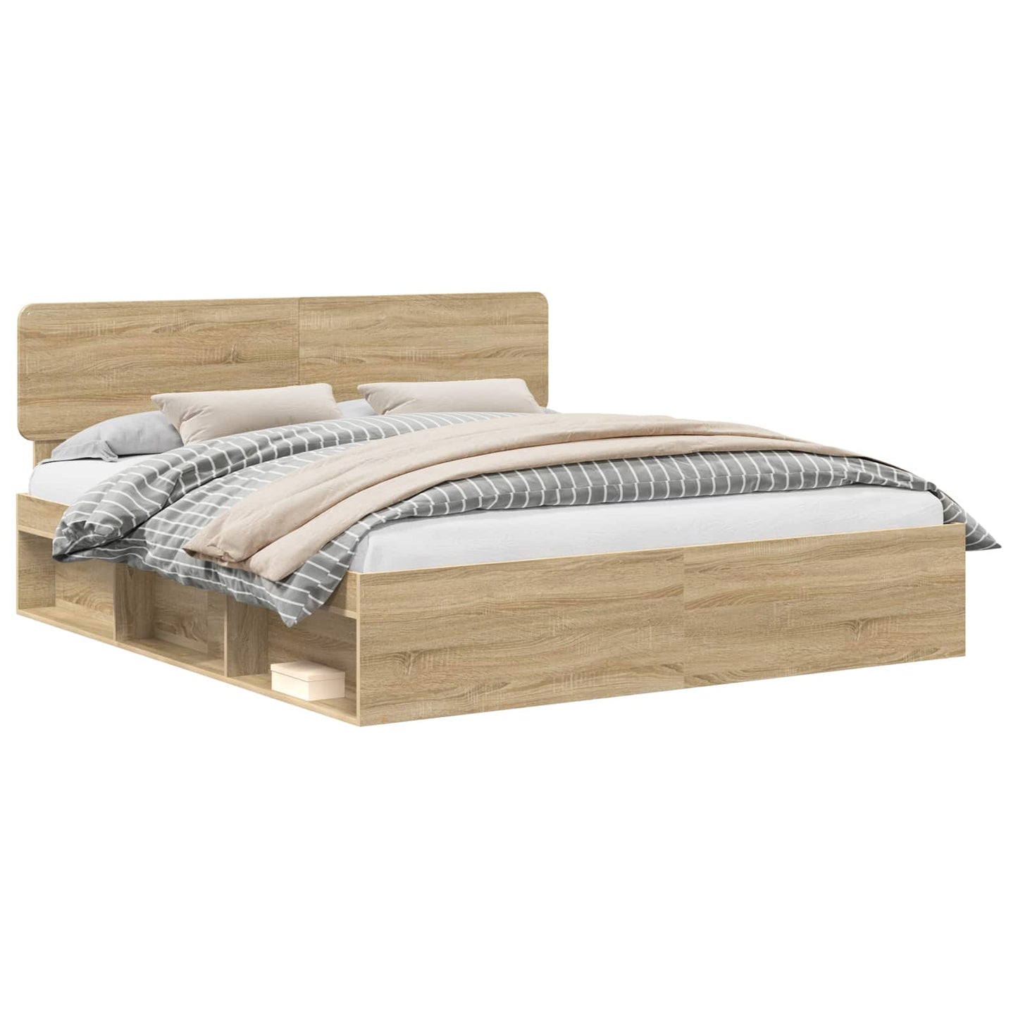 Sengestamme med hodegjerde Sonoma 200 x 200 cm Massiv furu