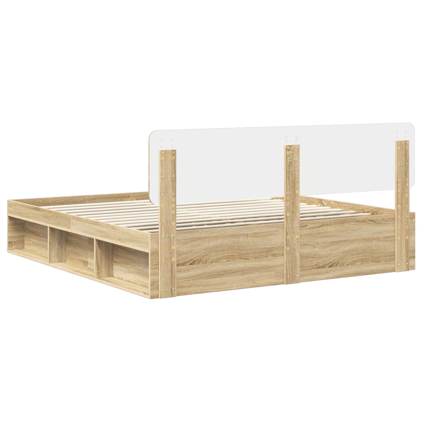 Sengestamme med hodegjerde Sonoma 200 x 200 cm Massiv furu
