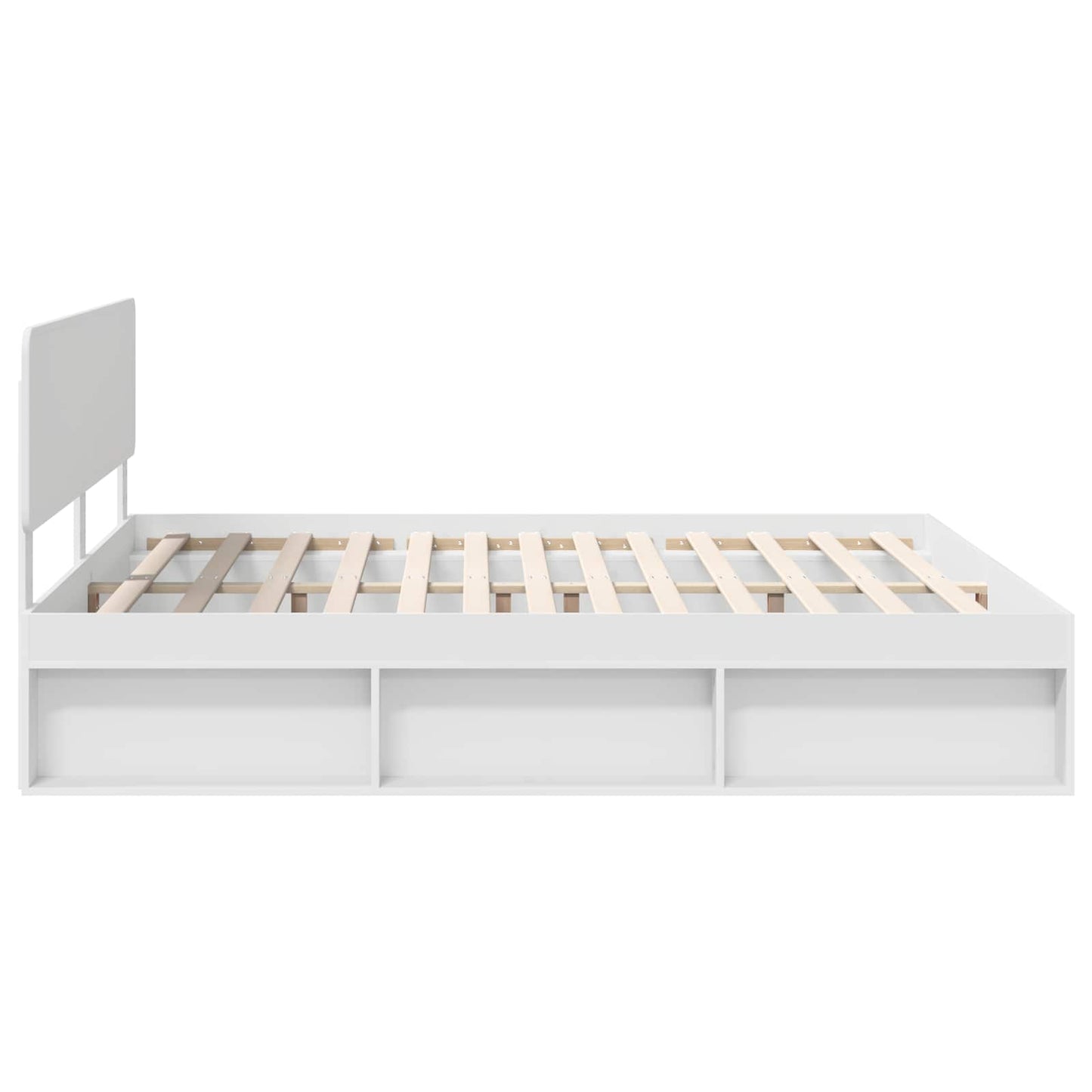 Sengestamme med hodegjerde Hvit 180 x 200 cm Massiv furu