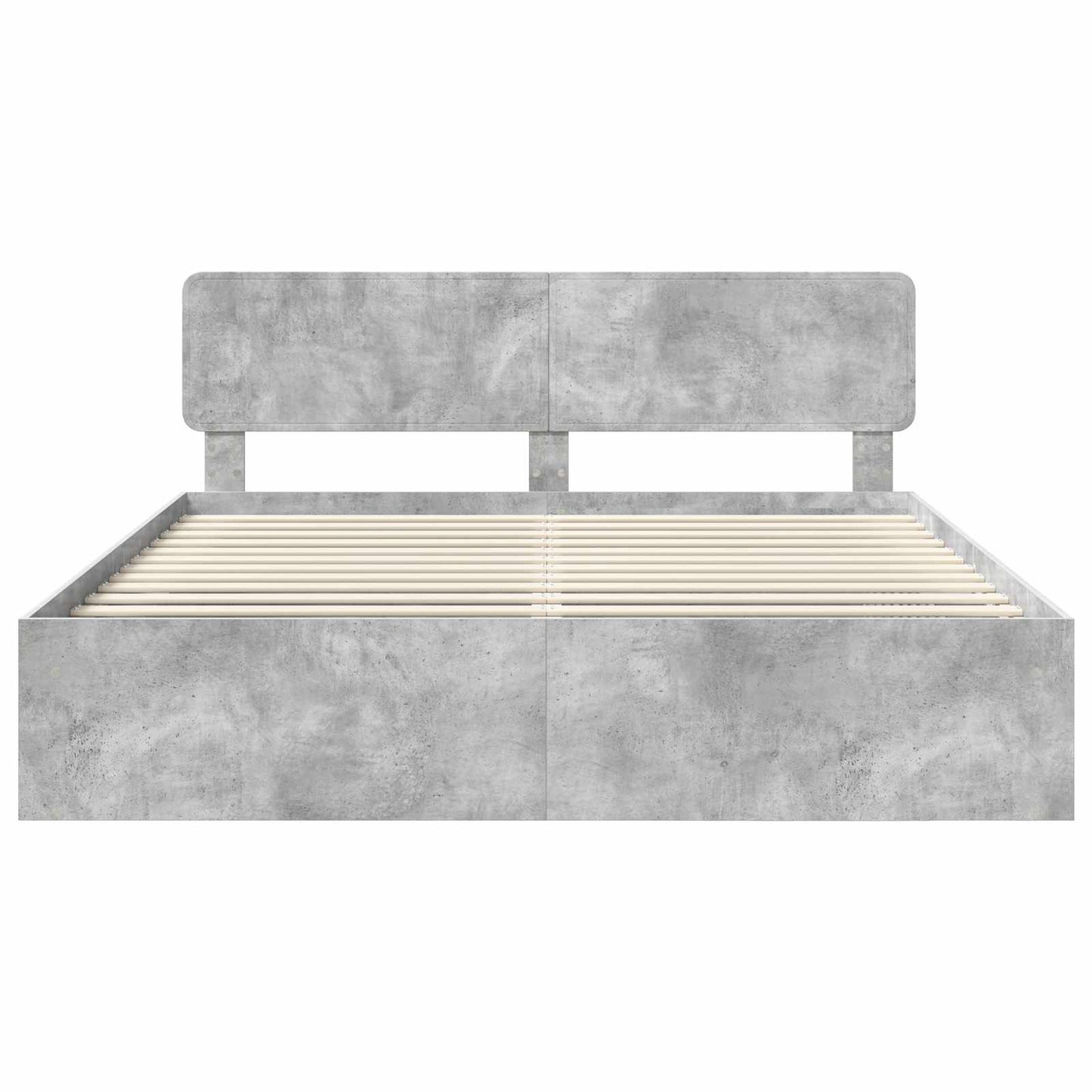 Sengestamme med hodegjerde Betong 180 x 200 cm Massiv furu