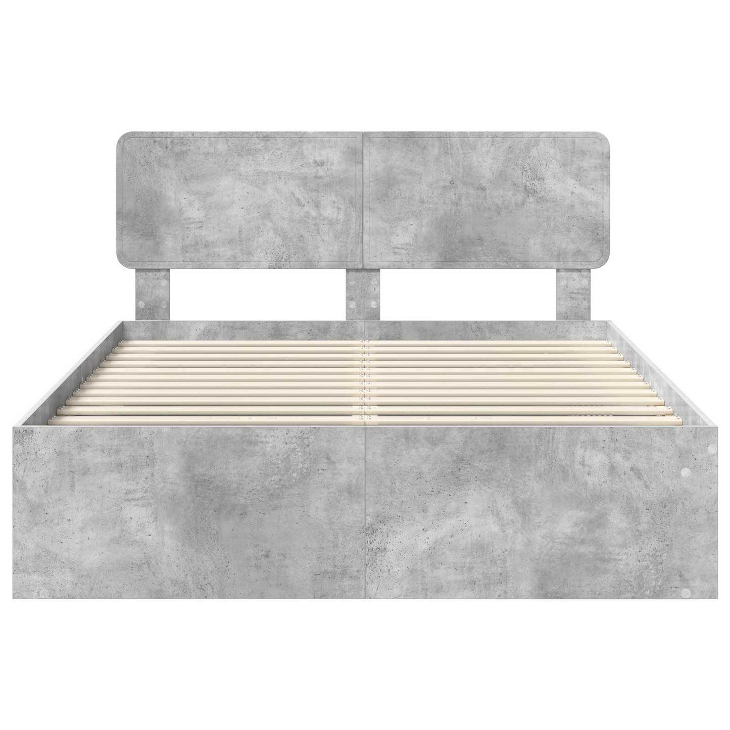 Sengestamme med hodegjerde Betong 160 x 200 cm Massiv furu