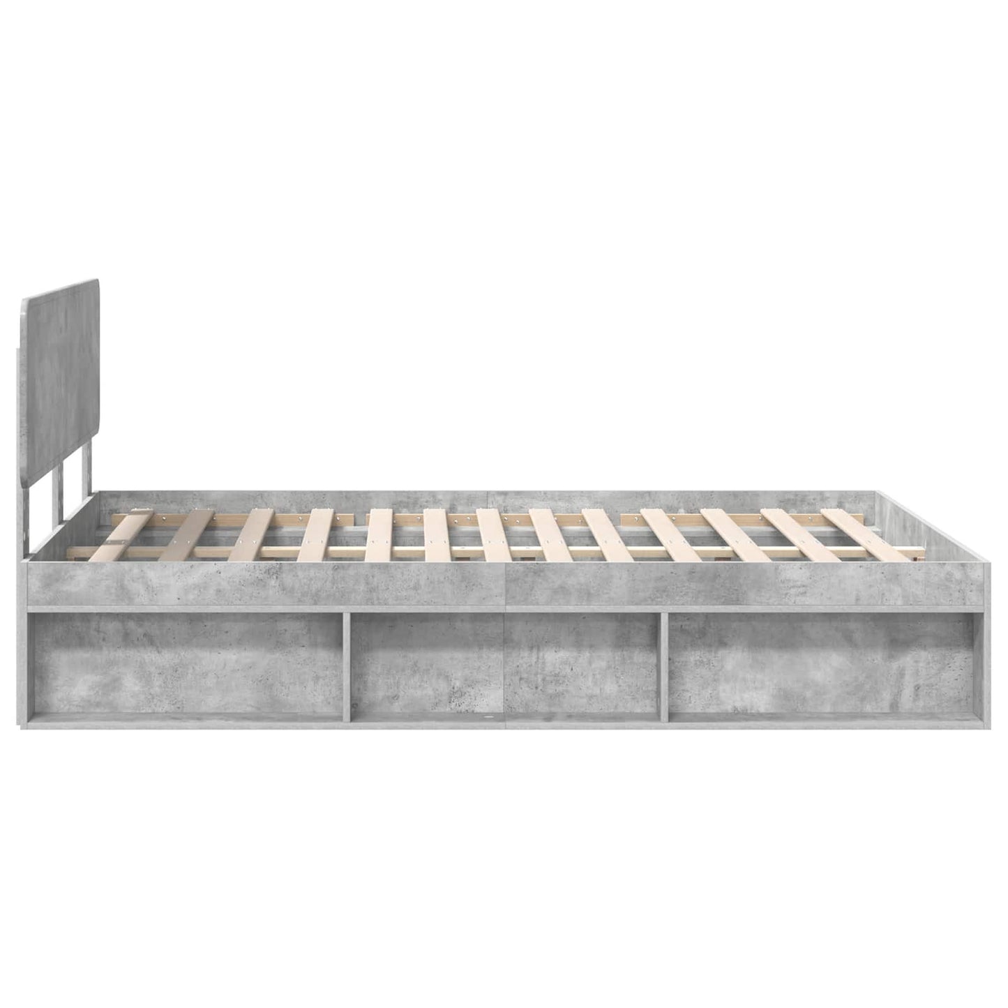 Sengestamme med hodegjerde Betong 160 x 200 cm Massiv furu